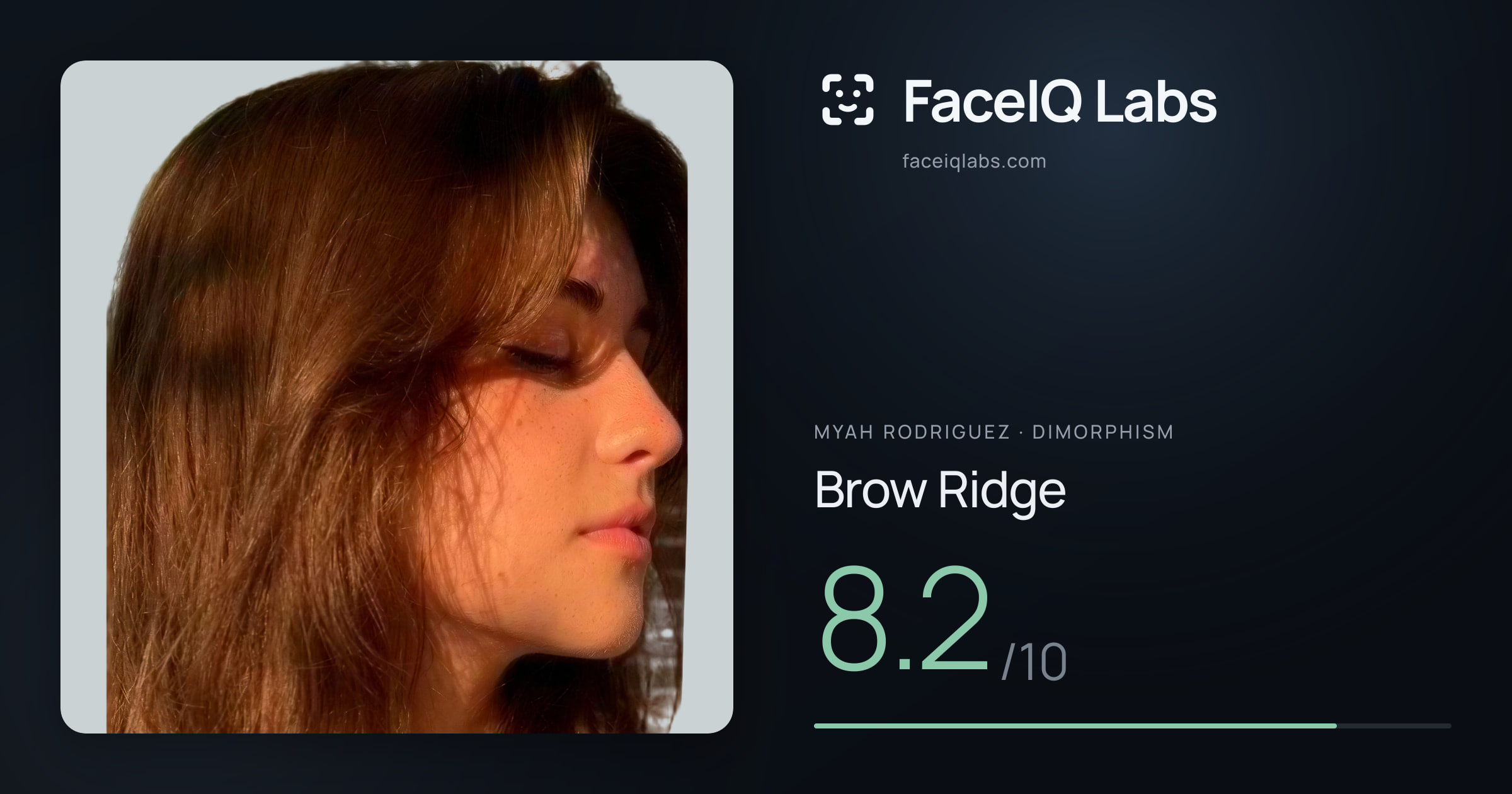 Myah Rodriguez Brow Ridge: 8.2/10, drawn on the photo