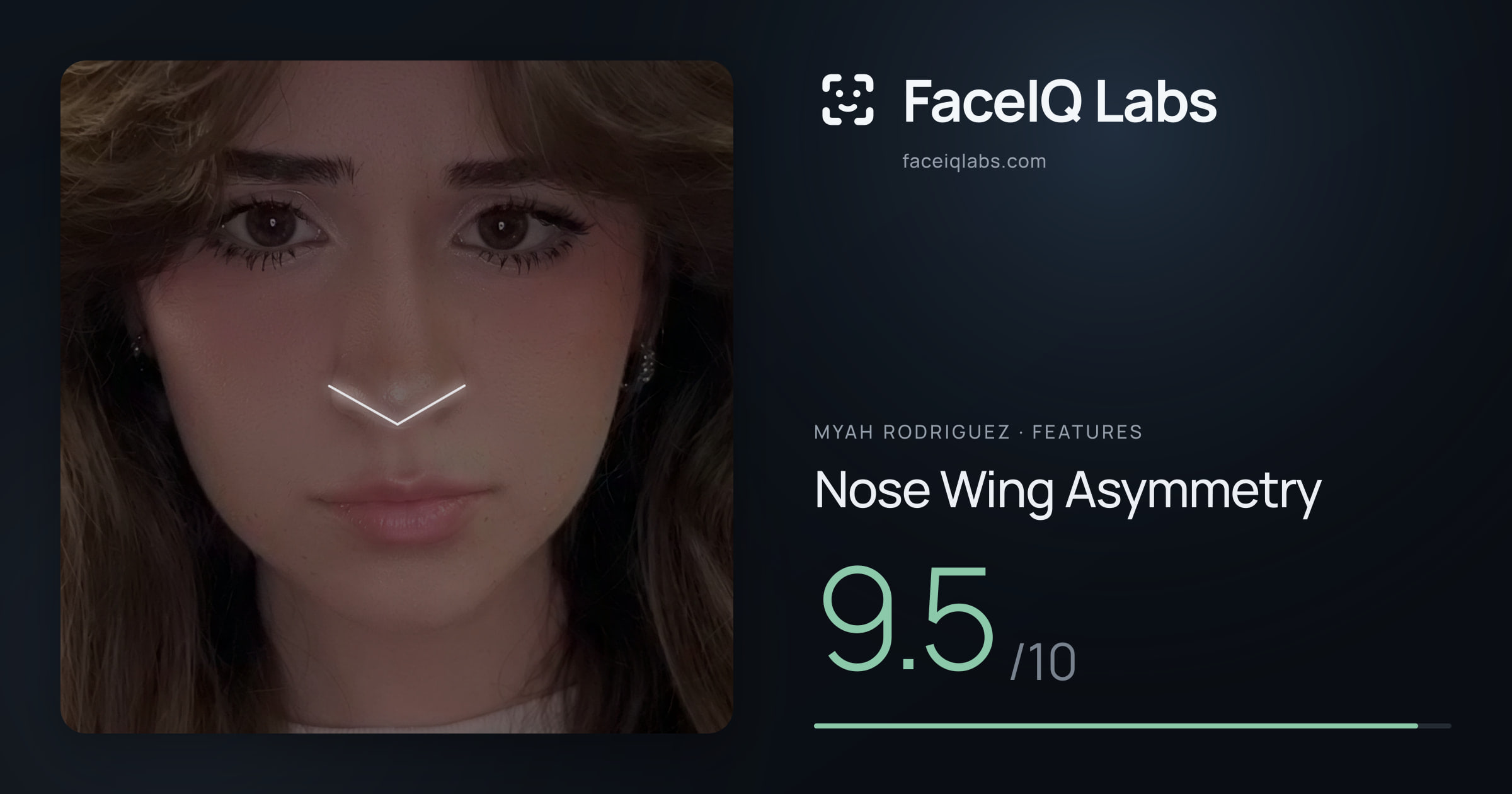 Myah Rodriguez Nose Wing Asymmetry: 9.5/10, drawn on the photo