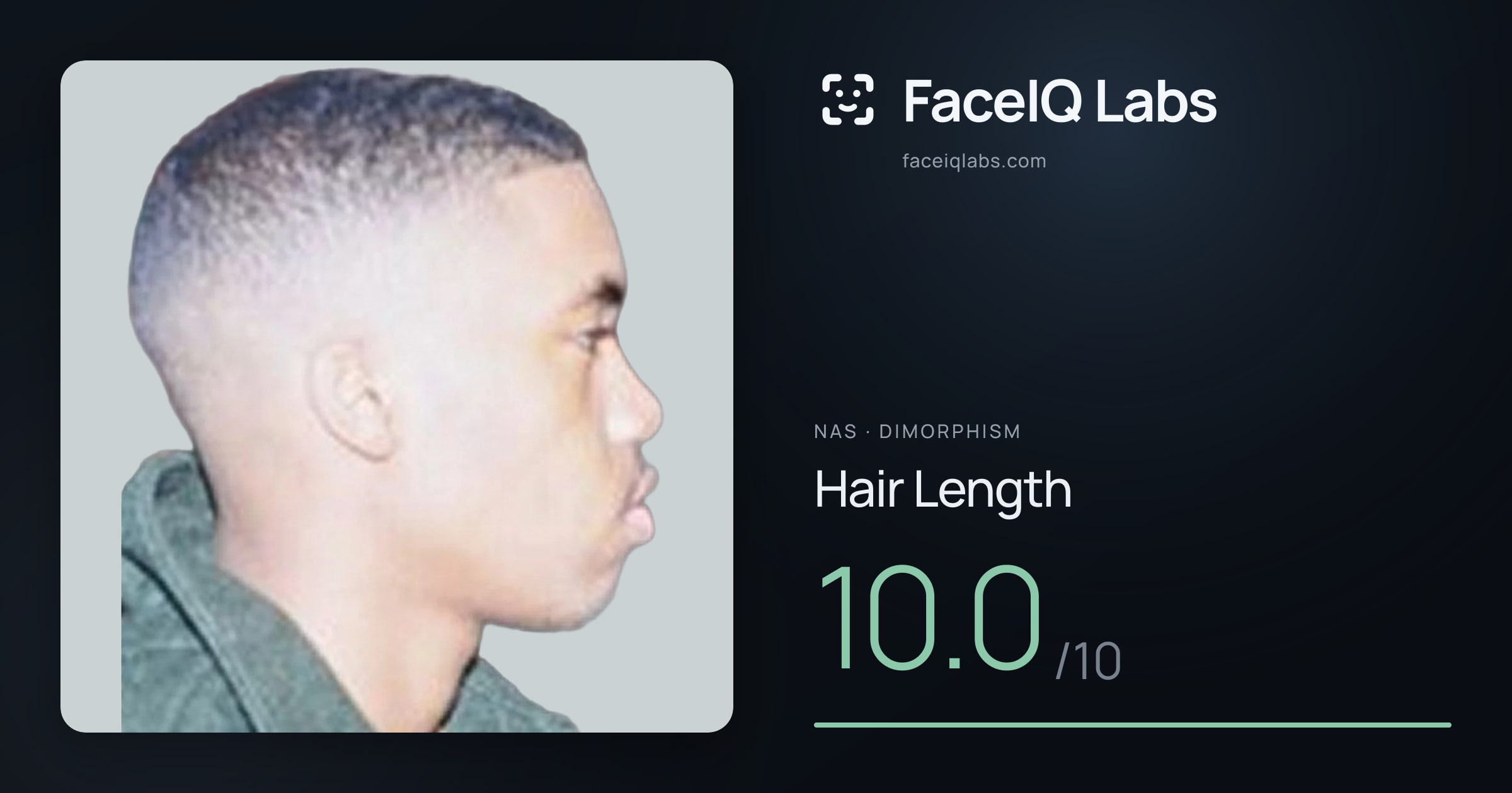 Nas Hair Length: 10.0/10, drawn on the photo