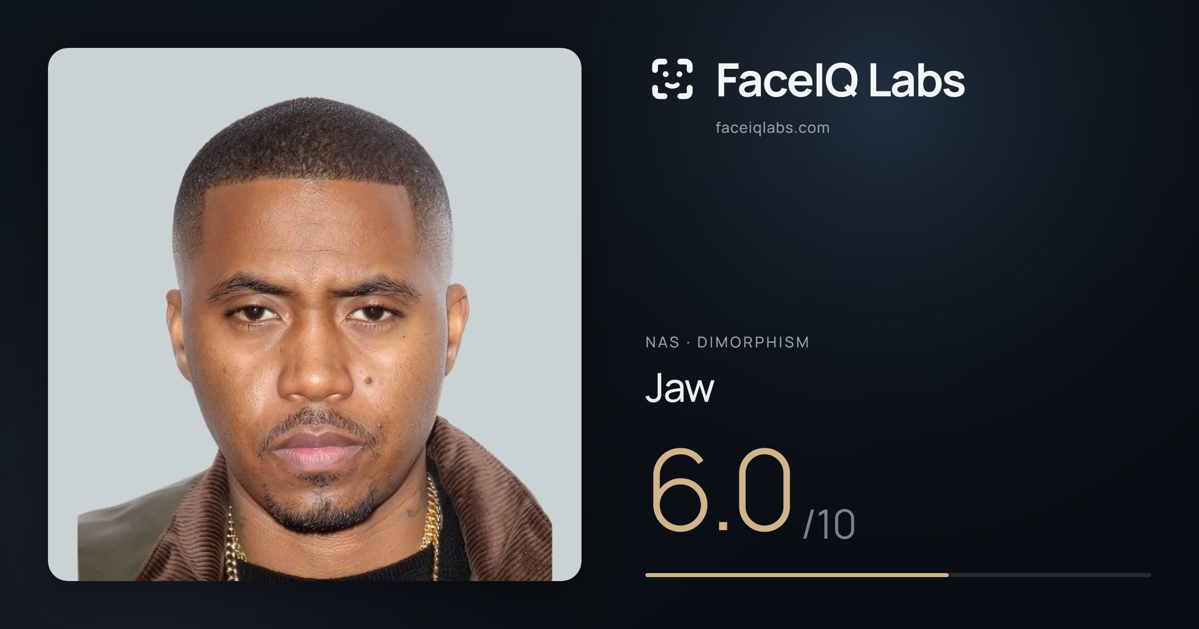Nas Jaw: 6.0/10, drawn on the photo