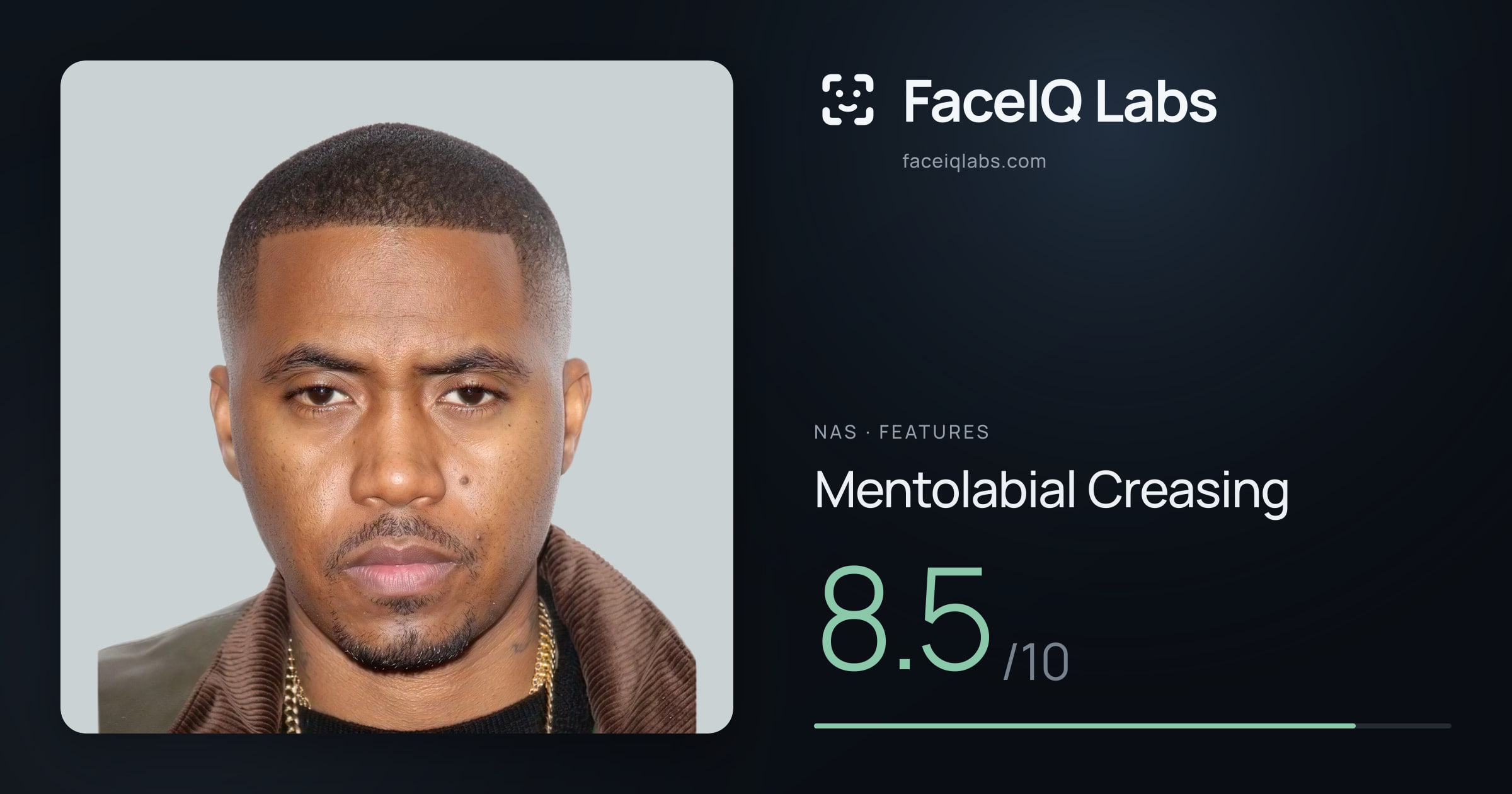 Nas Mentolabial Creasing: 8.5/10, drawn on the photo