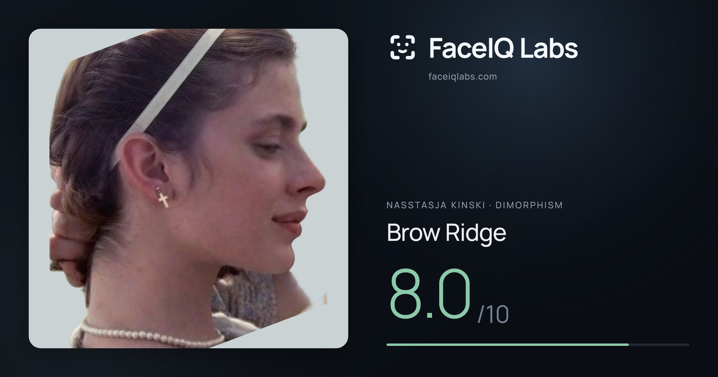 Nasstasja Kinski Brow Ridge: 8.0/10, drawn on the photo