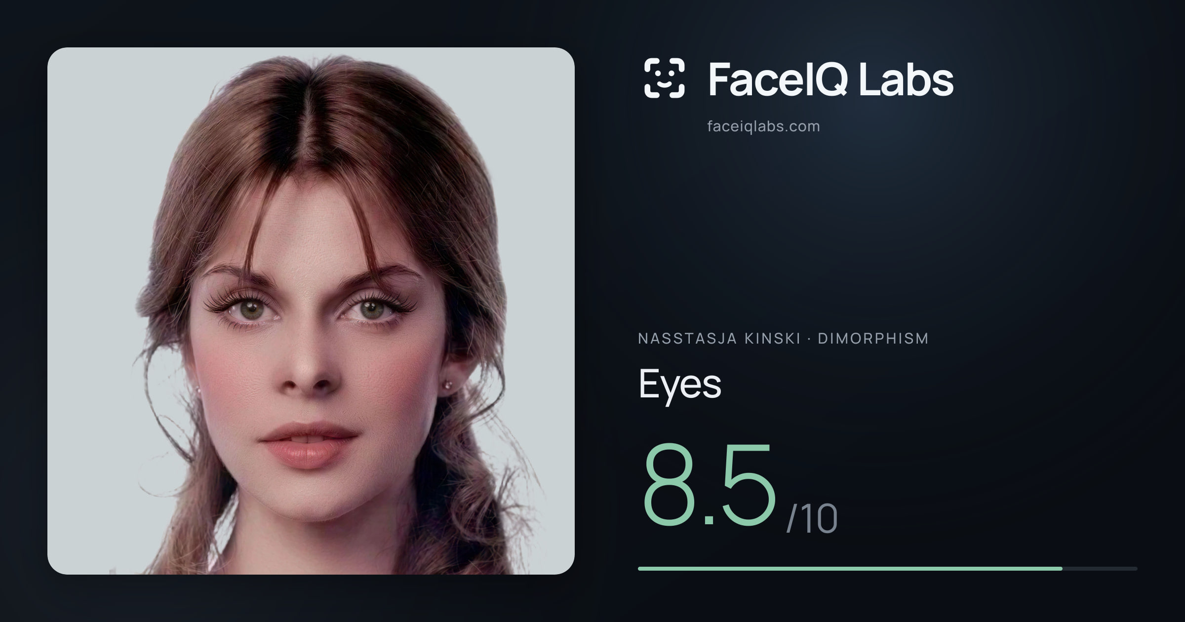 Nasstasja Kinski Eyes: 8.5/10, drawn on the photo