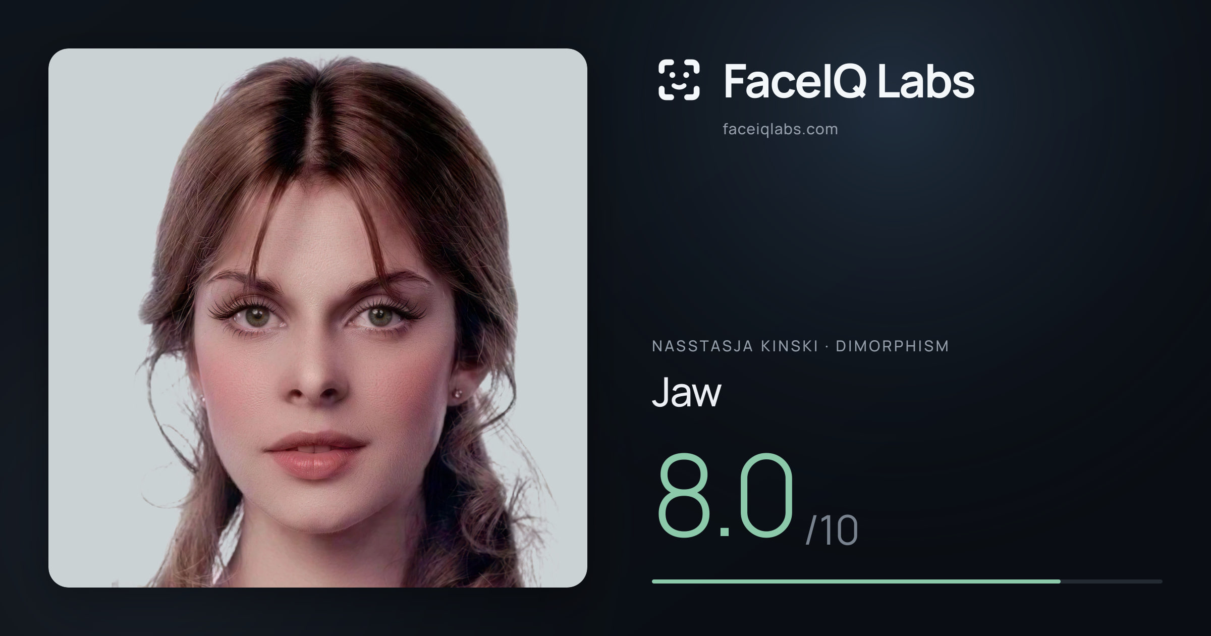 Nasstasja Kinski Jaw: 8.0/10, drawn on the photo