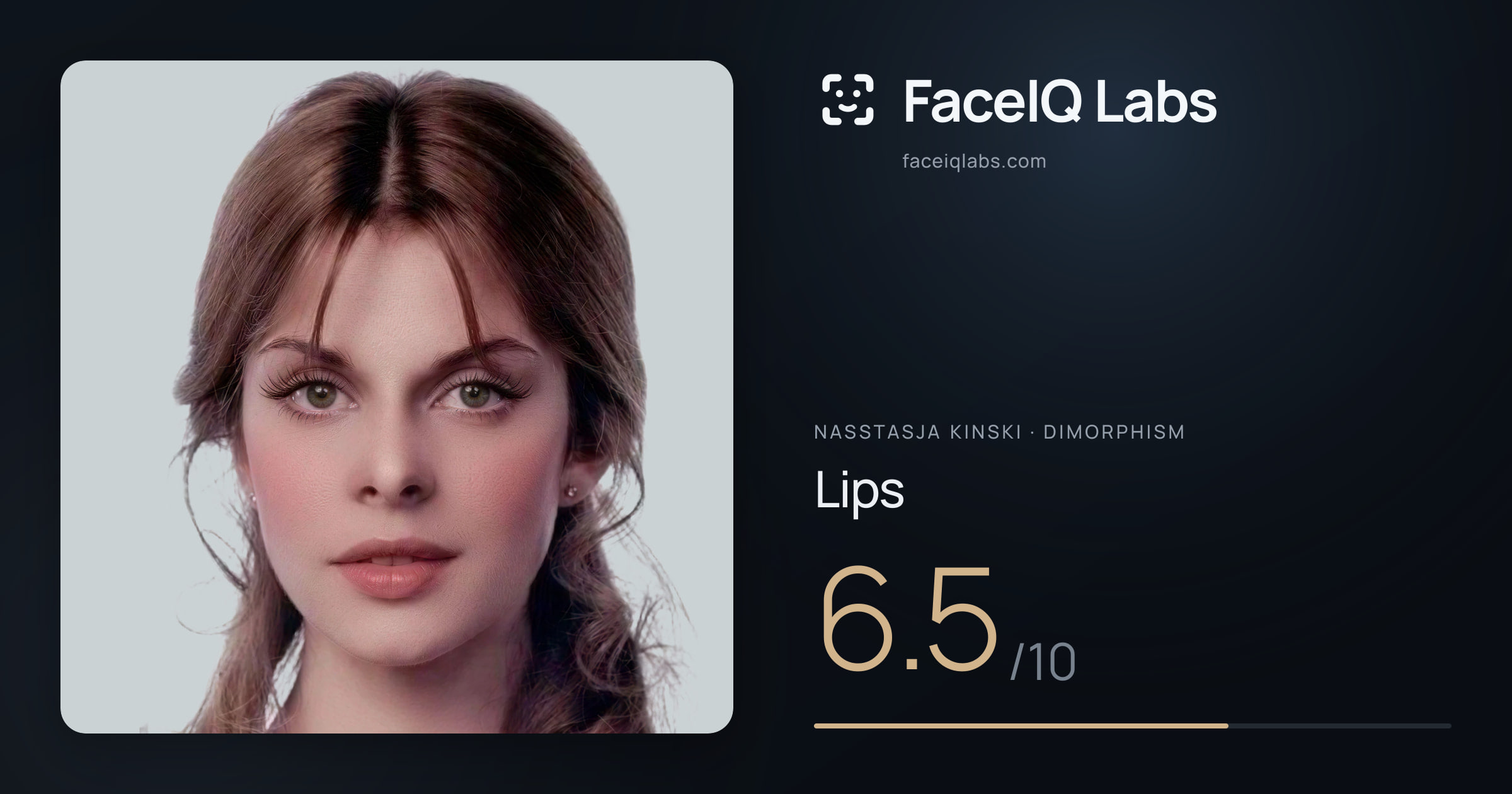 Nasstasja Kinski Lips: 6.5/10, drawn on the photo