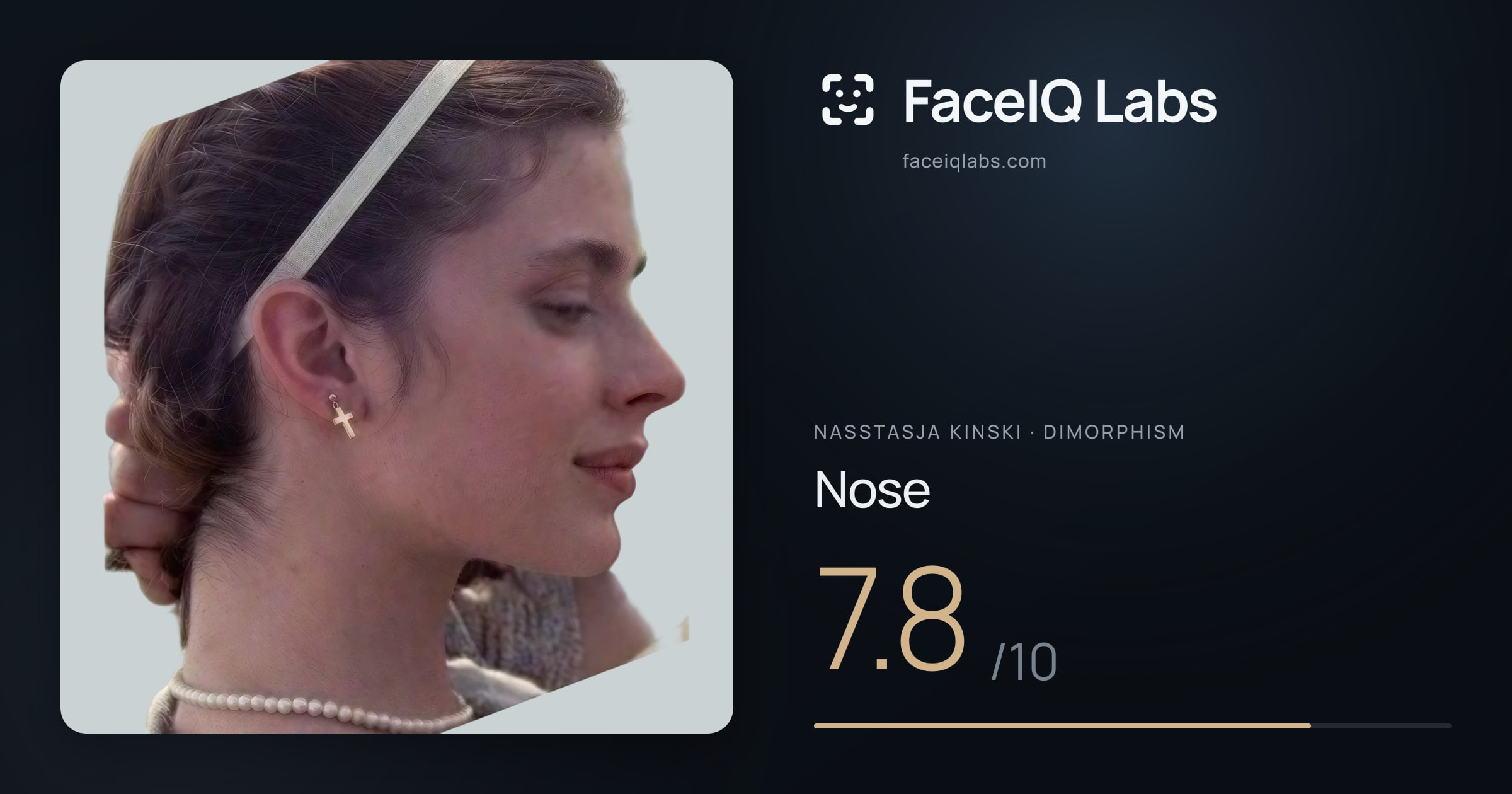 Nasstasja Kinski Nose: 7.8/10, drawn on the photo