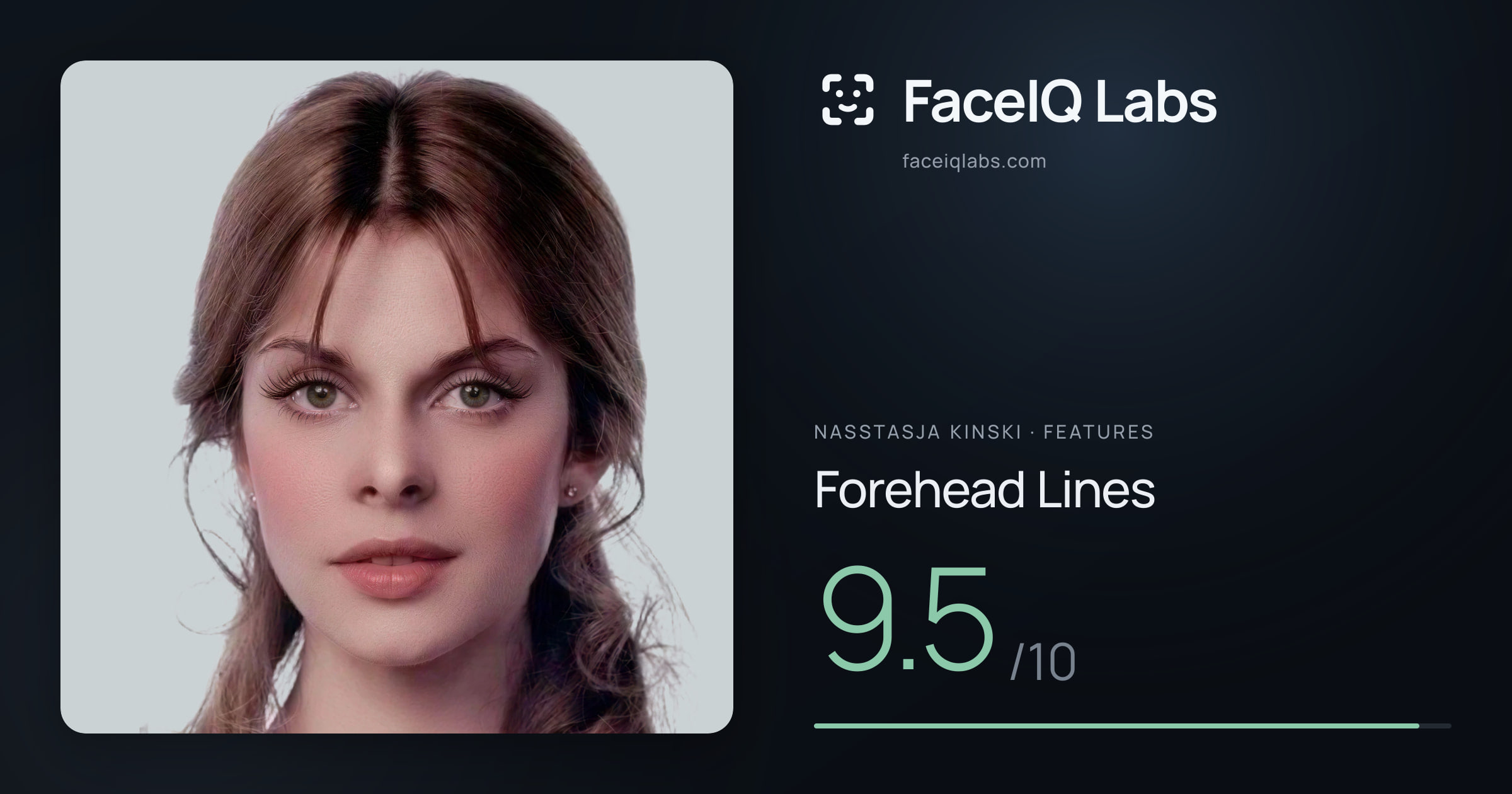 Nasstasja Kinski Forehead Lines: 9.5/10, drawn on the photo
