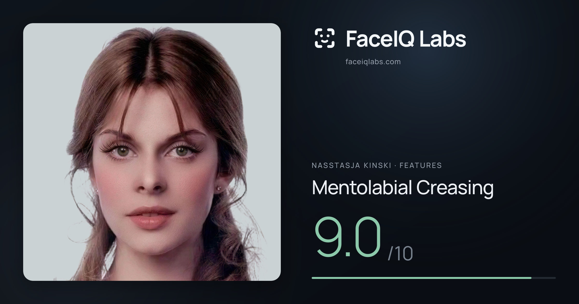 Nasstasja Kinski Mentolabial Creasing: 9.0/10, drawn on the photo