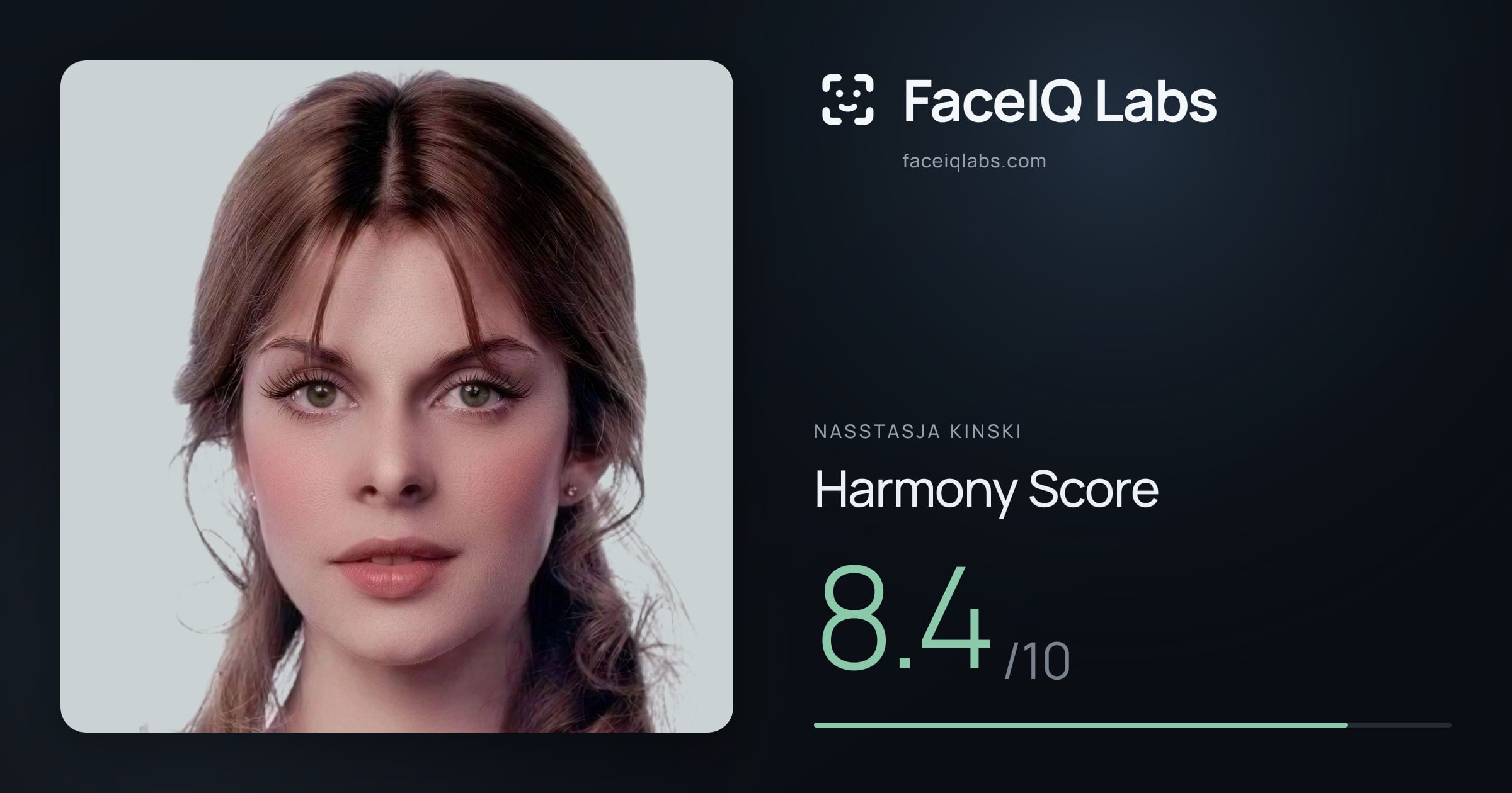 Nasstasja Kinski Harmony: 8.4/10, with each ratio's score