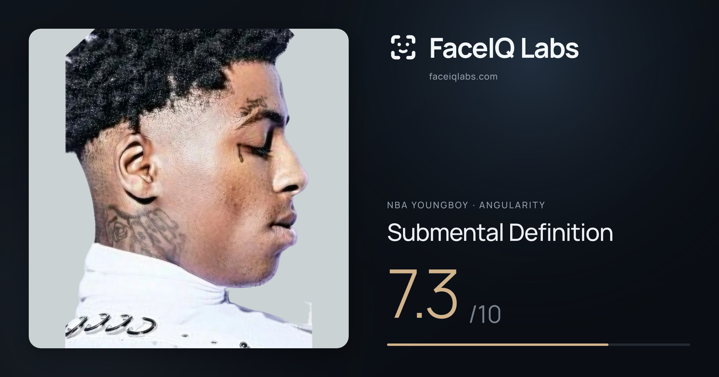 NBA YoungBoy Submental Definition: 7.3/10, drawn on the photo
