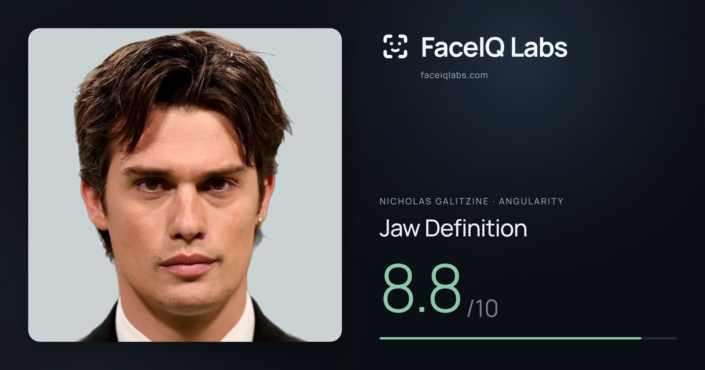 Nicholas Galitzine Jaw Definition: 8.8/10, drawn on the photo