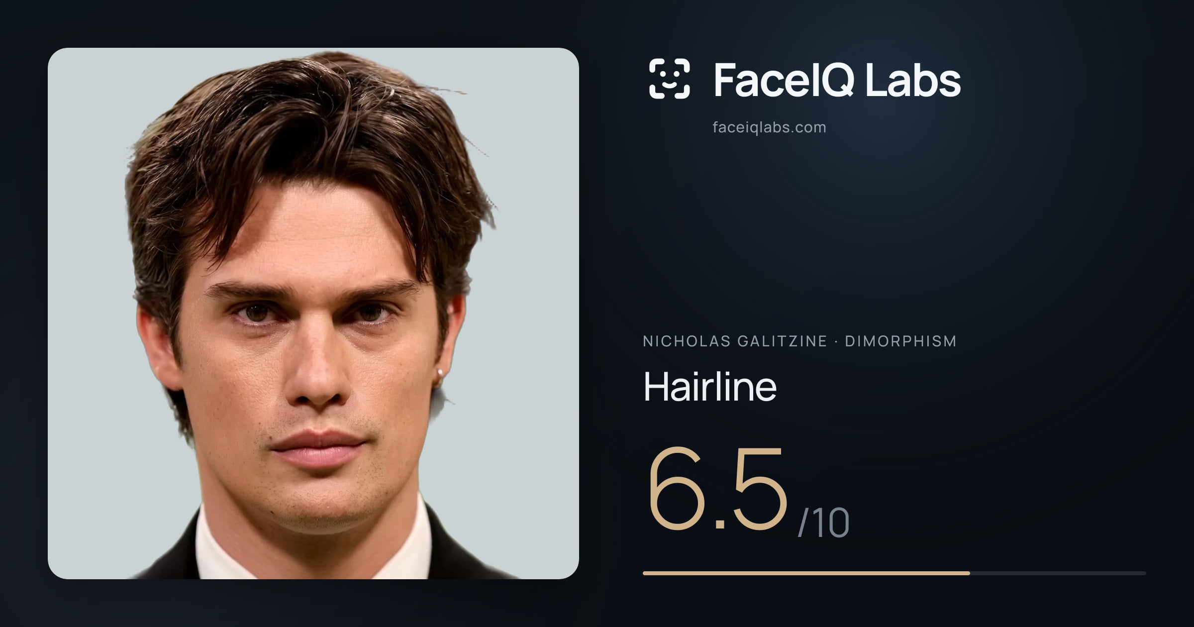 Nicholas Galitzine Hairline: 6.5/10, drawn on the photo