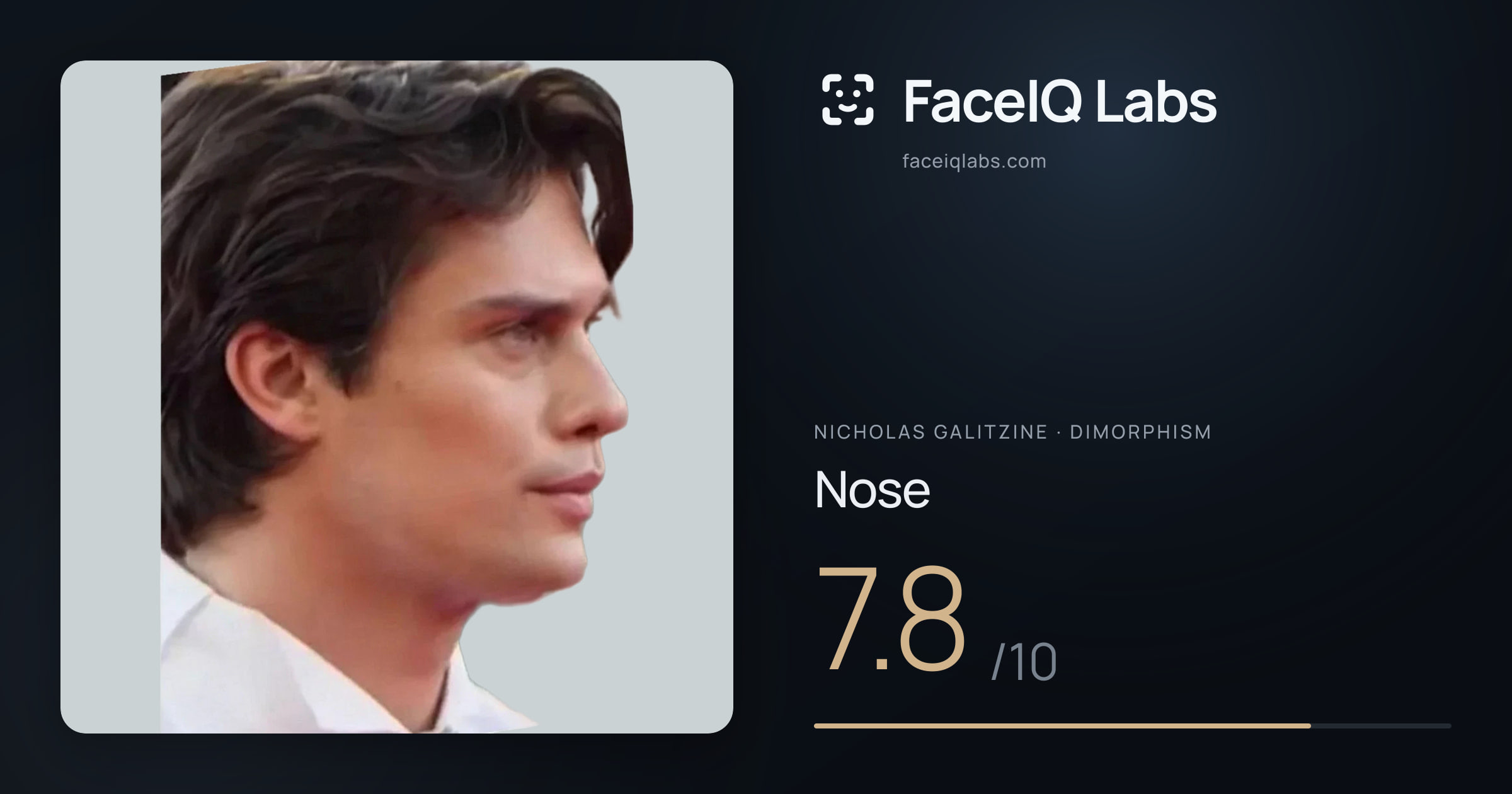 Nicholas Galitzine Nose: 7.8/10, drawn on the photo