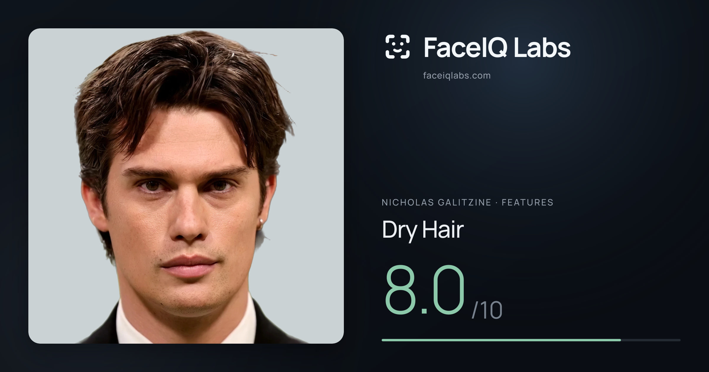 Nicholas Galitzine Dry Hair: 8.0/10, drawn on the photo