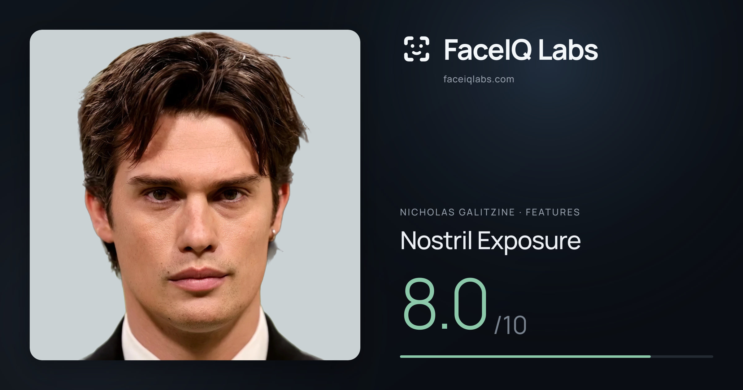 Nicholas Galitzine Nostril Exposure: 8.0/10, drawn on the photo