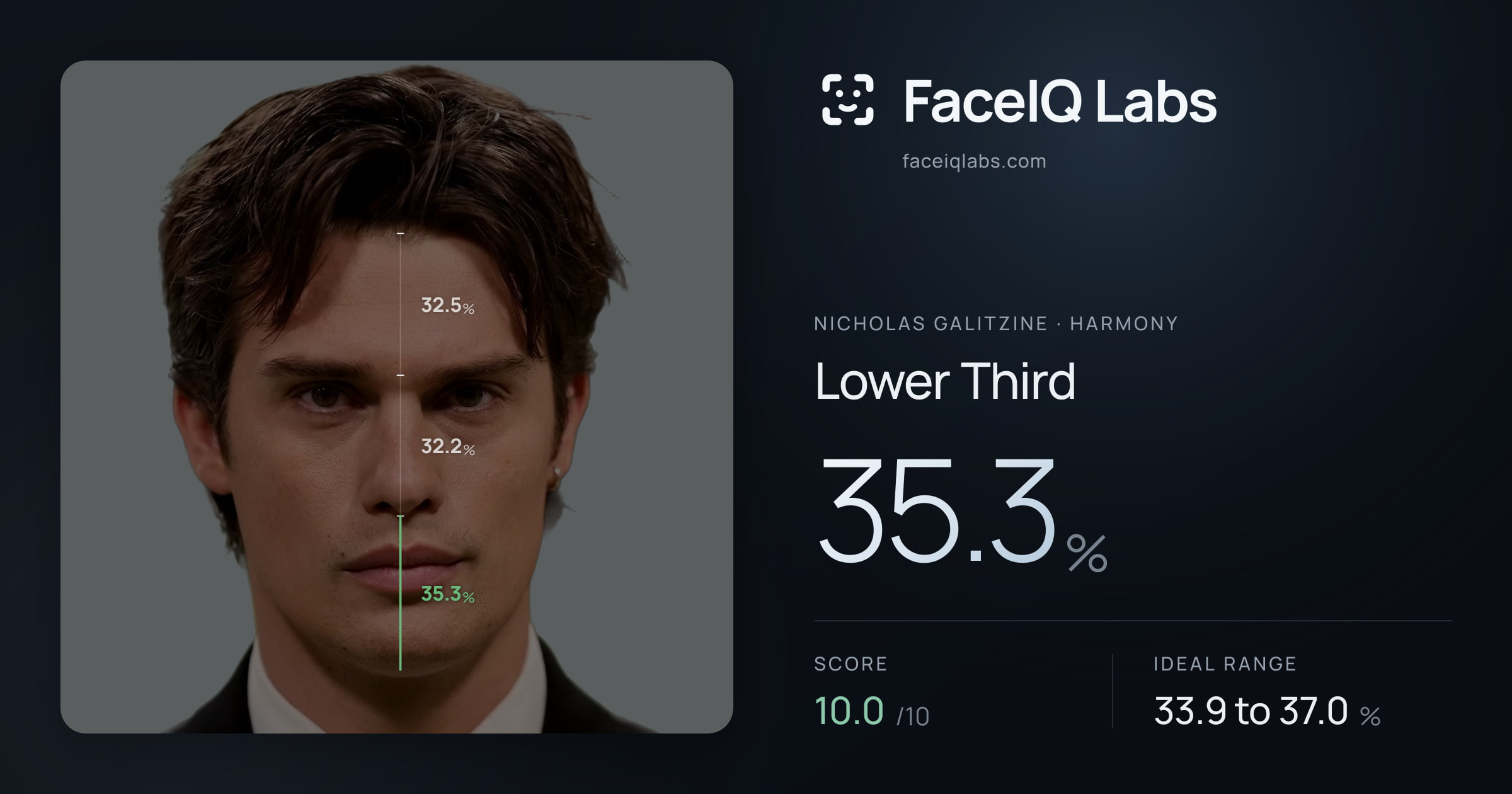 Nicholas Galitzine Lower Third: 35.3%, drawn on the photo