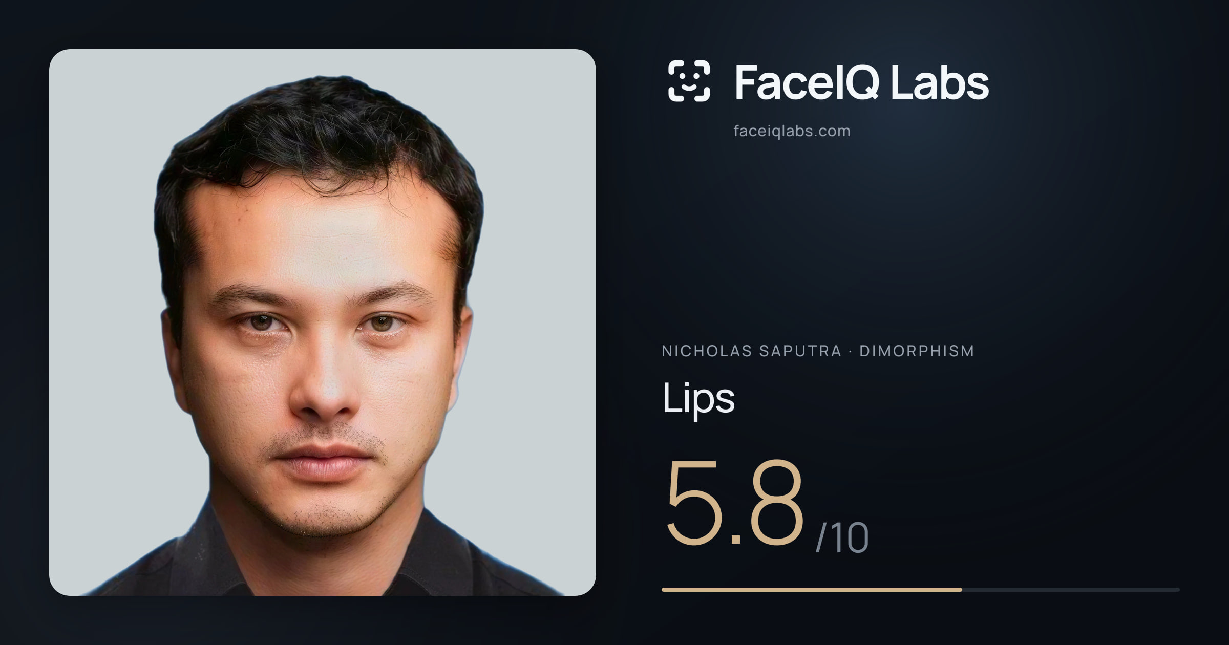 Nicholas Saputra Lips: 5.8/10, drawn on the photo
