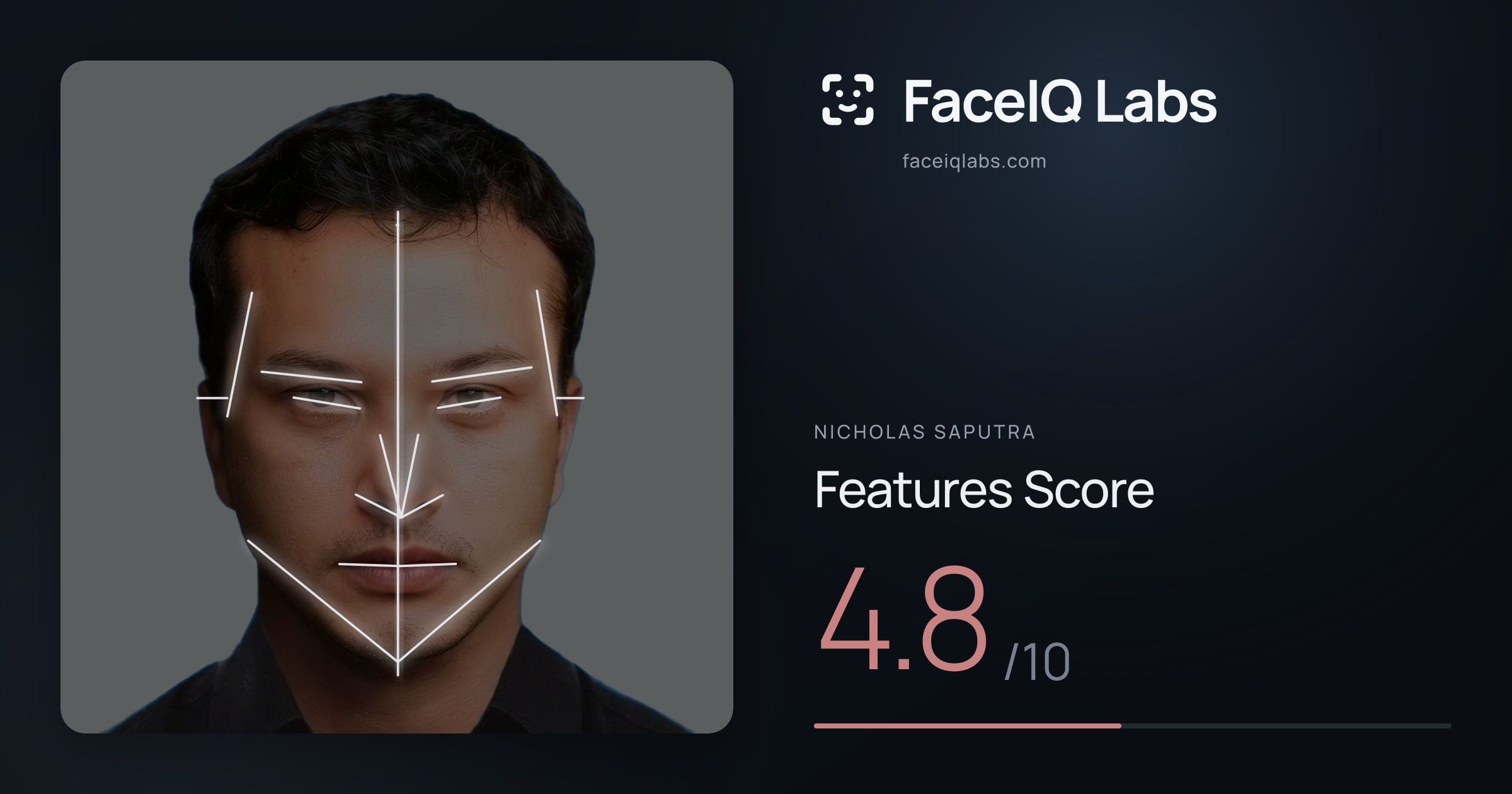 Nicholas Saputra Features: 4.8/10, with each assessment drawn on the photo