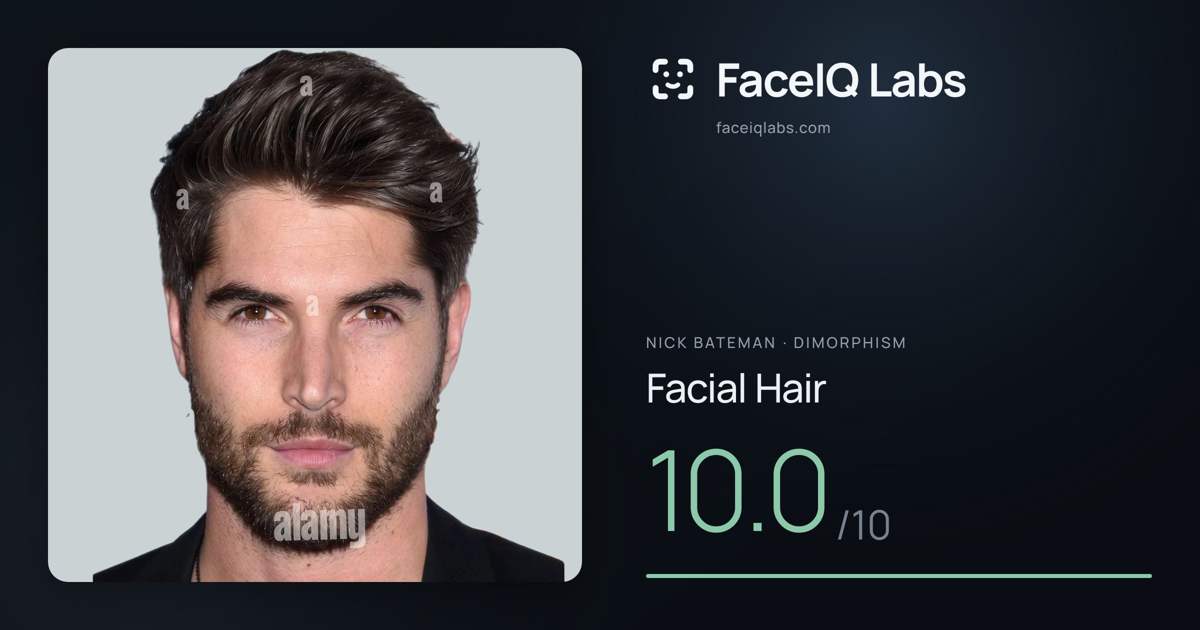 Nick Bateman Facial Hair: 10.0/10, drawn on the photo