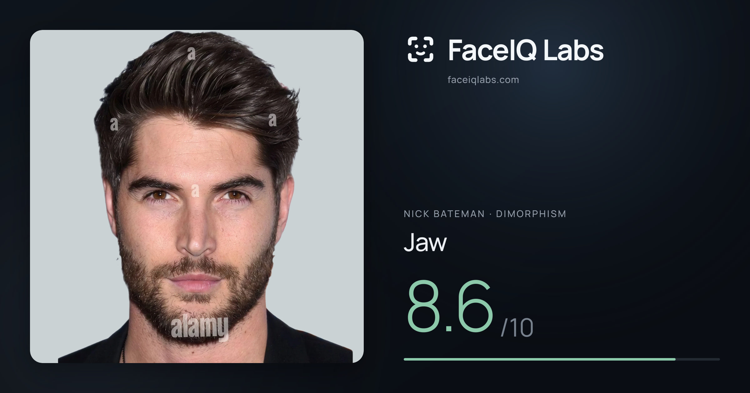 Nick Bateman Jaw: 8.6/10, drawn on the photo
