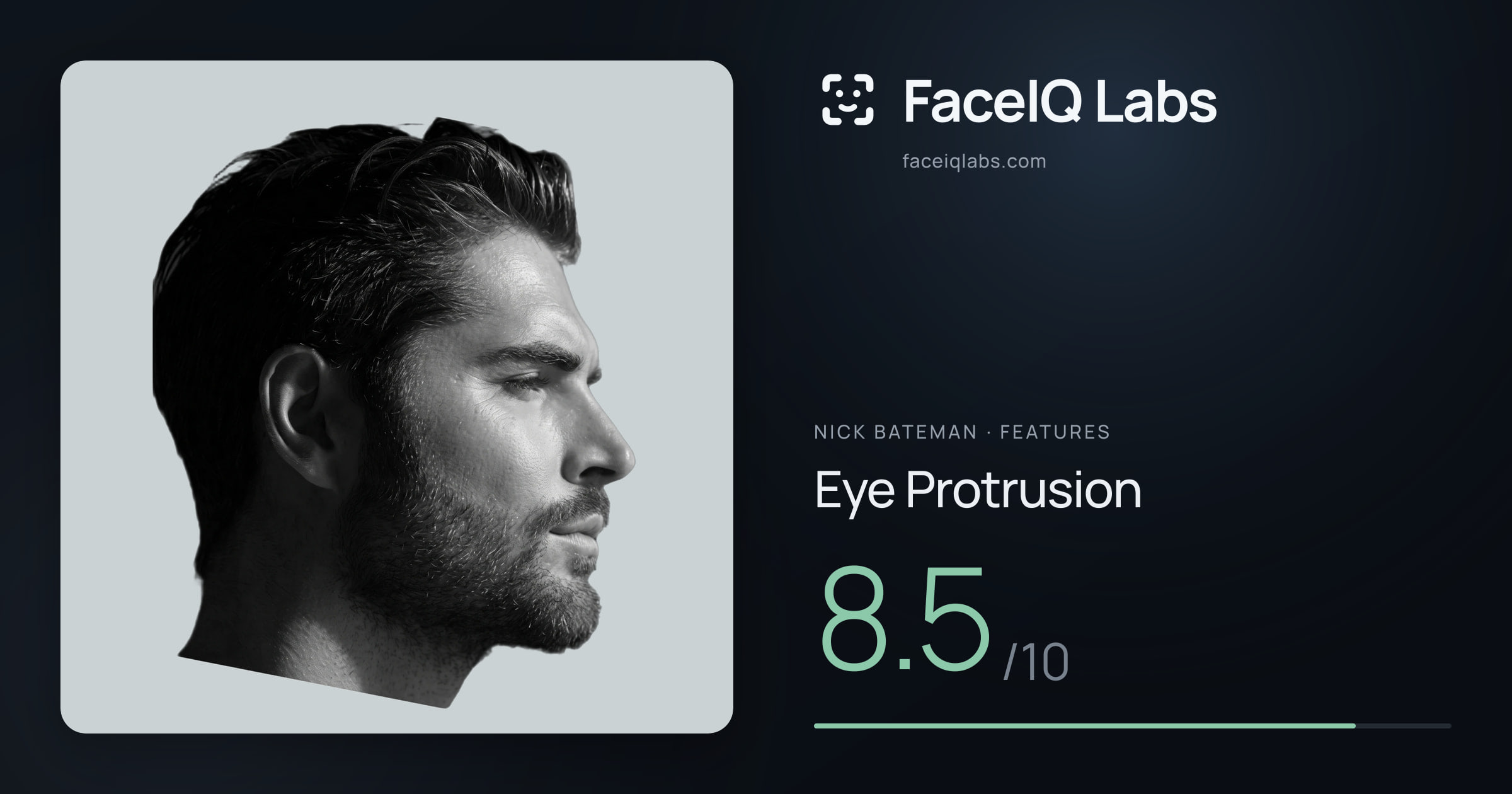 Nick Bateman Eye Protrusion: 8.5/10, drawn on the photo