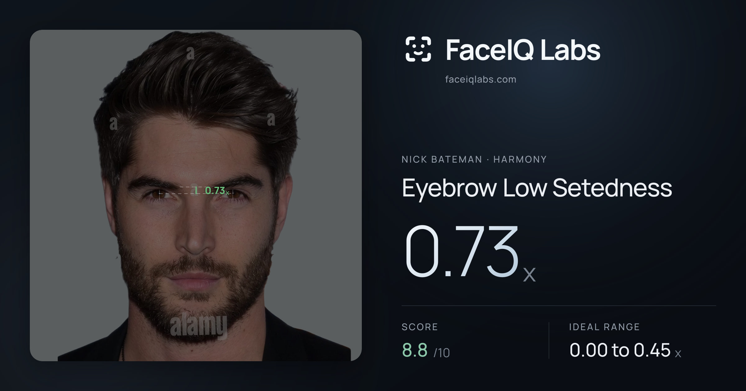 Nick Bateman Eyebrow Low Setedness: 0.75x, drawn on the photo