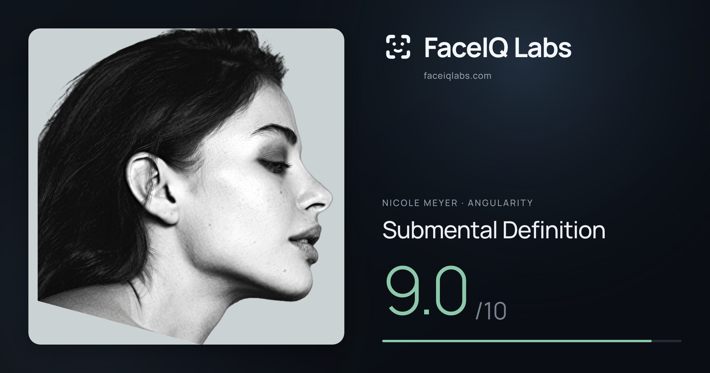 Nicole Meyer Submental Definition: 9.0/10, drawn on the photo