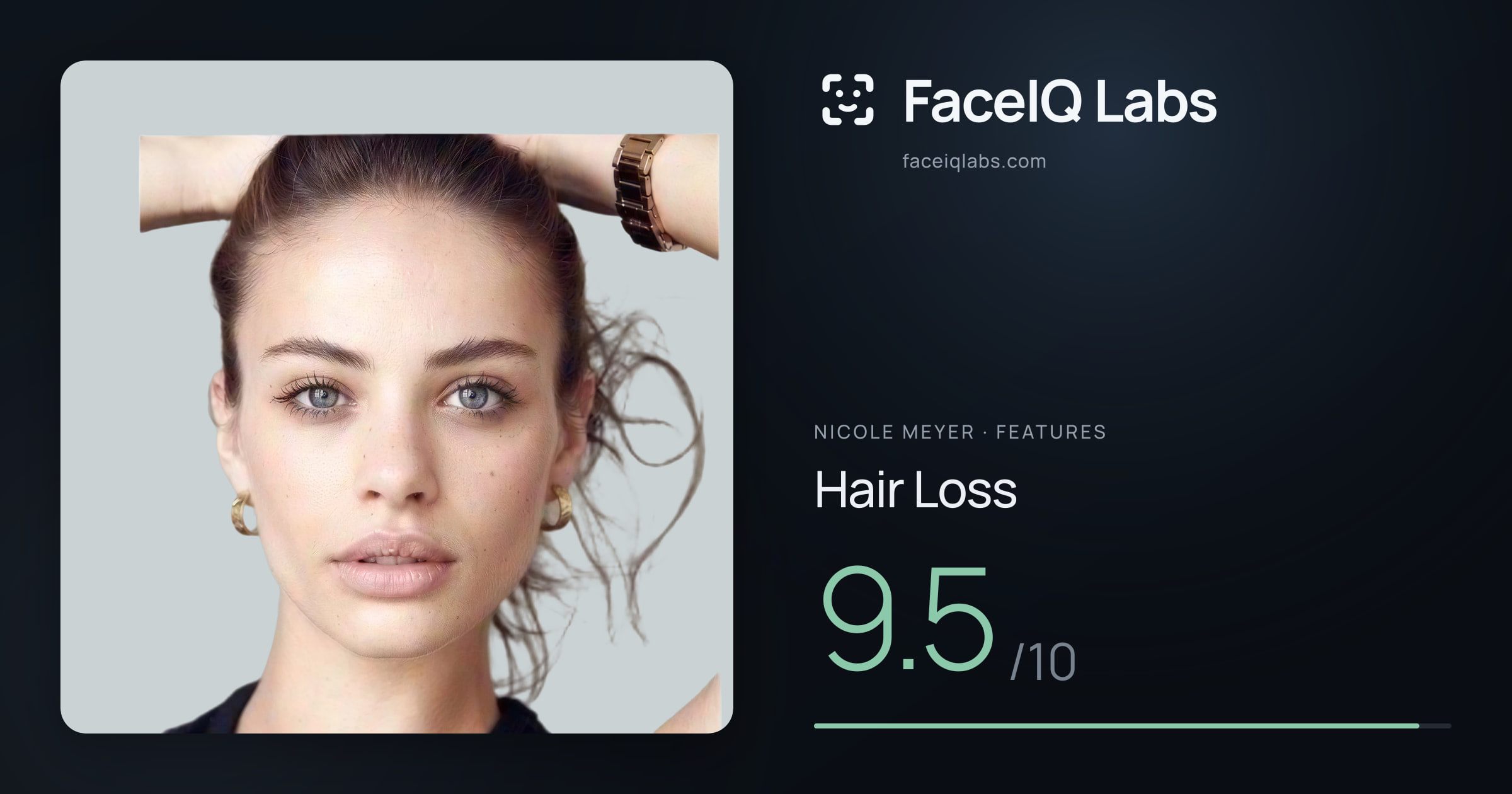 Nicole Meyer Hair Loss: 9.5/10, drawn on the photo
