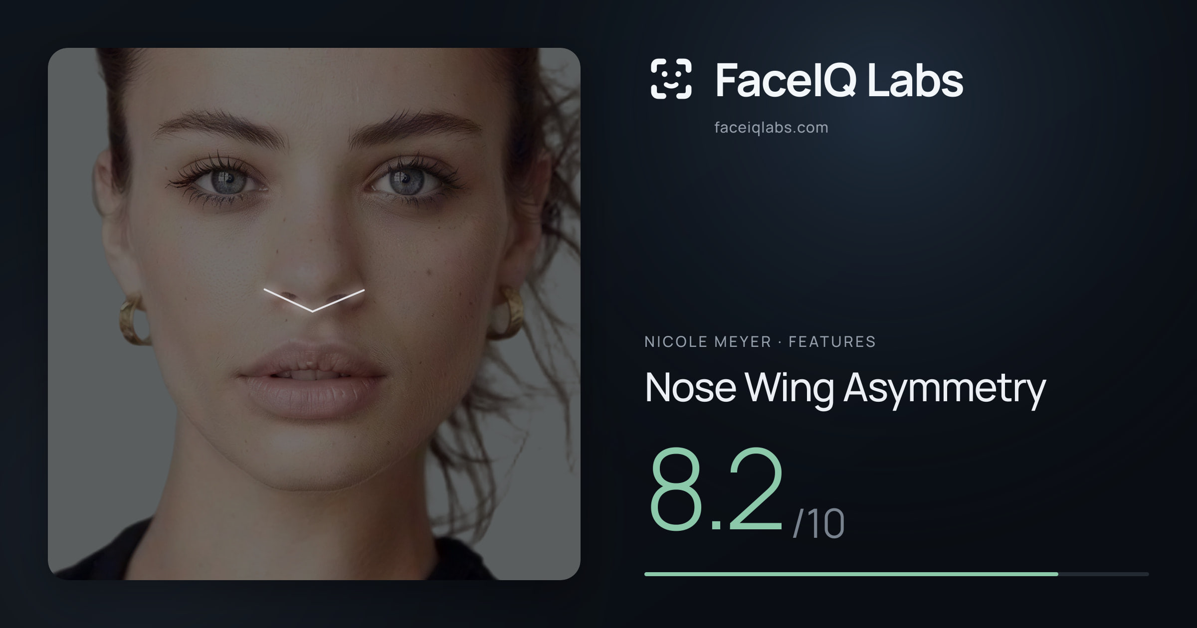 Nicole Meyer Nose Wing Asymmetry: 8.2/10, drawn on the photo