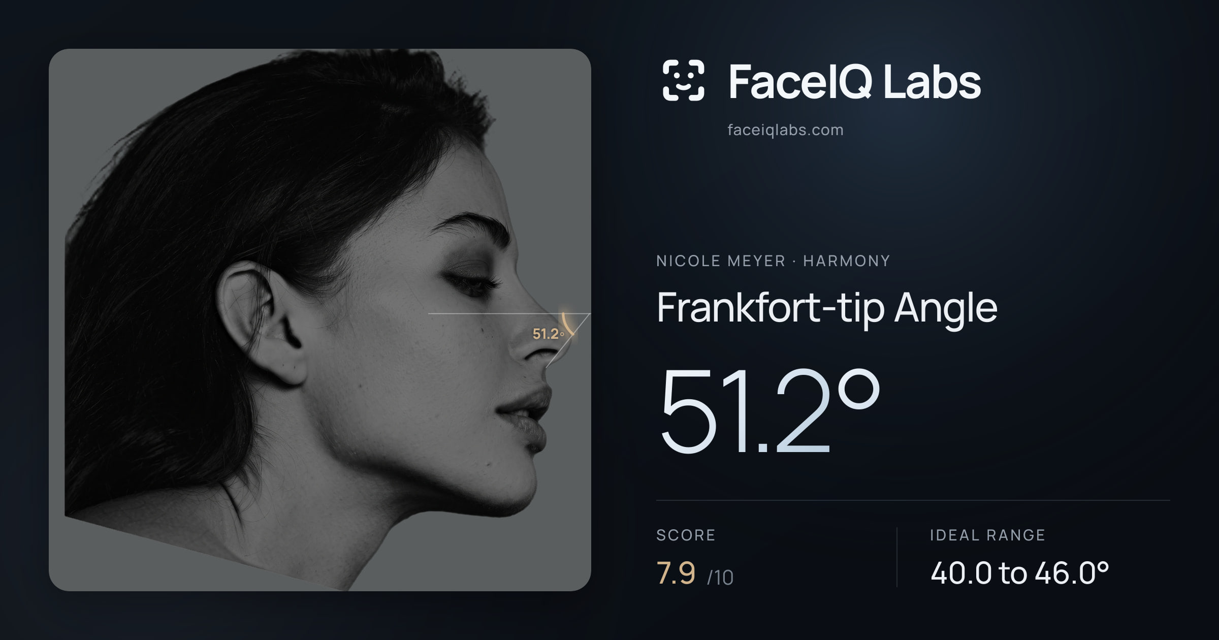 Nicole Meyer Frankfort-tip Angle: 51.2°, drawn on the photo