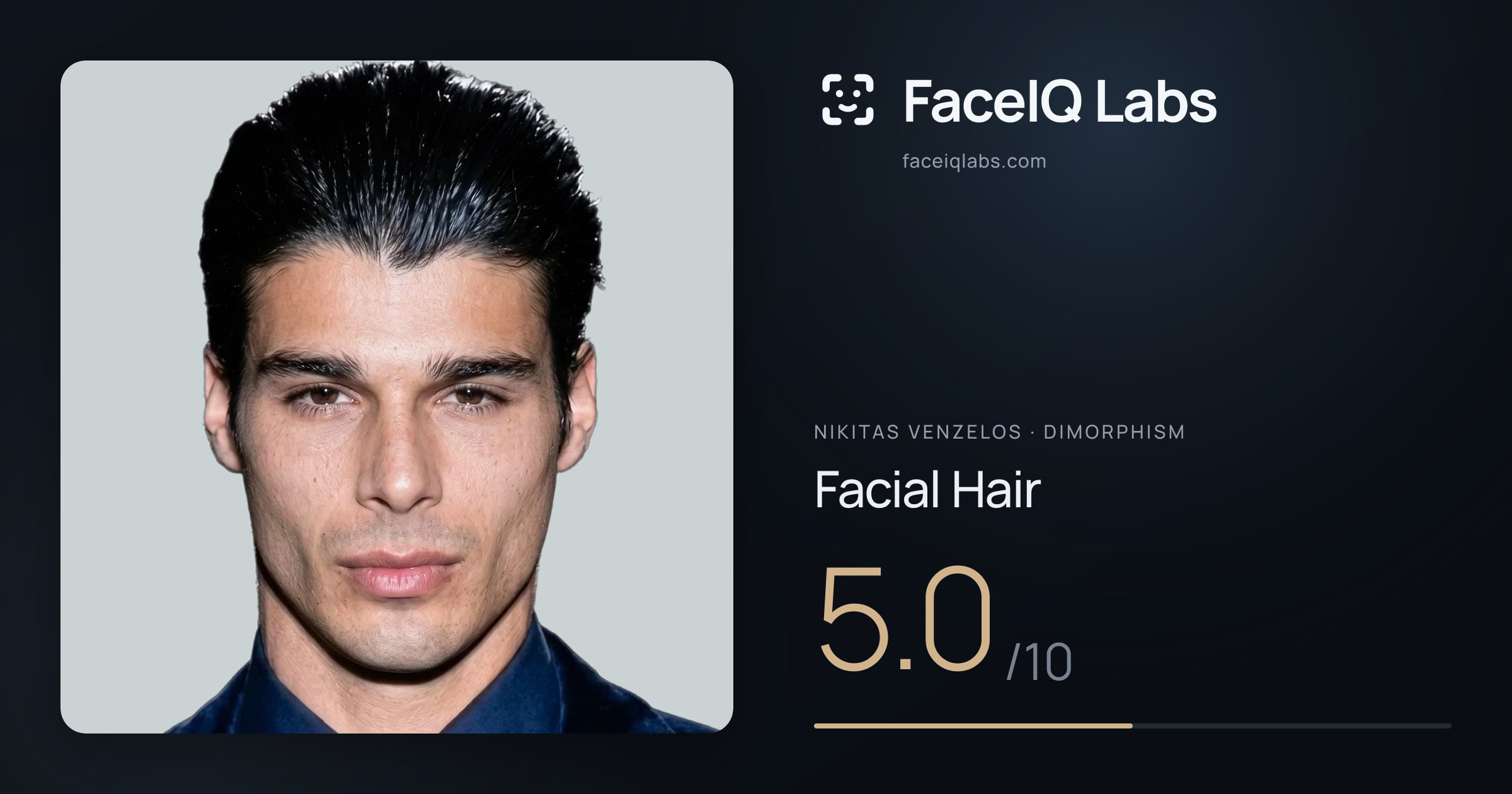 Nikitas Venzelos Facial Hair: 5.0/10, drawn on the photo