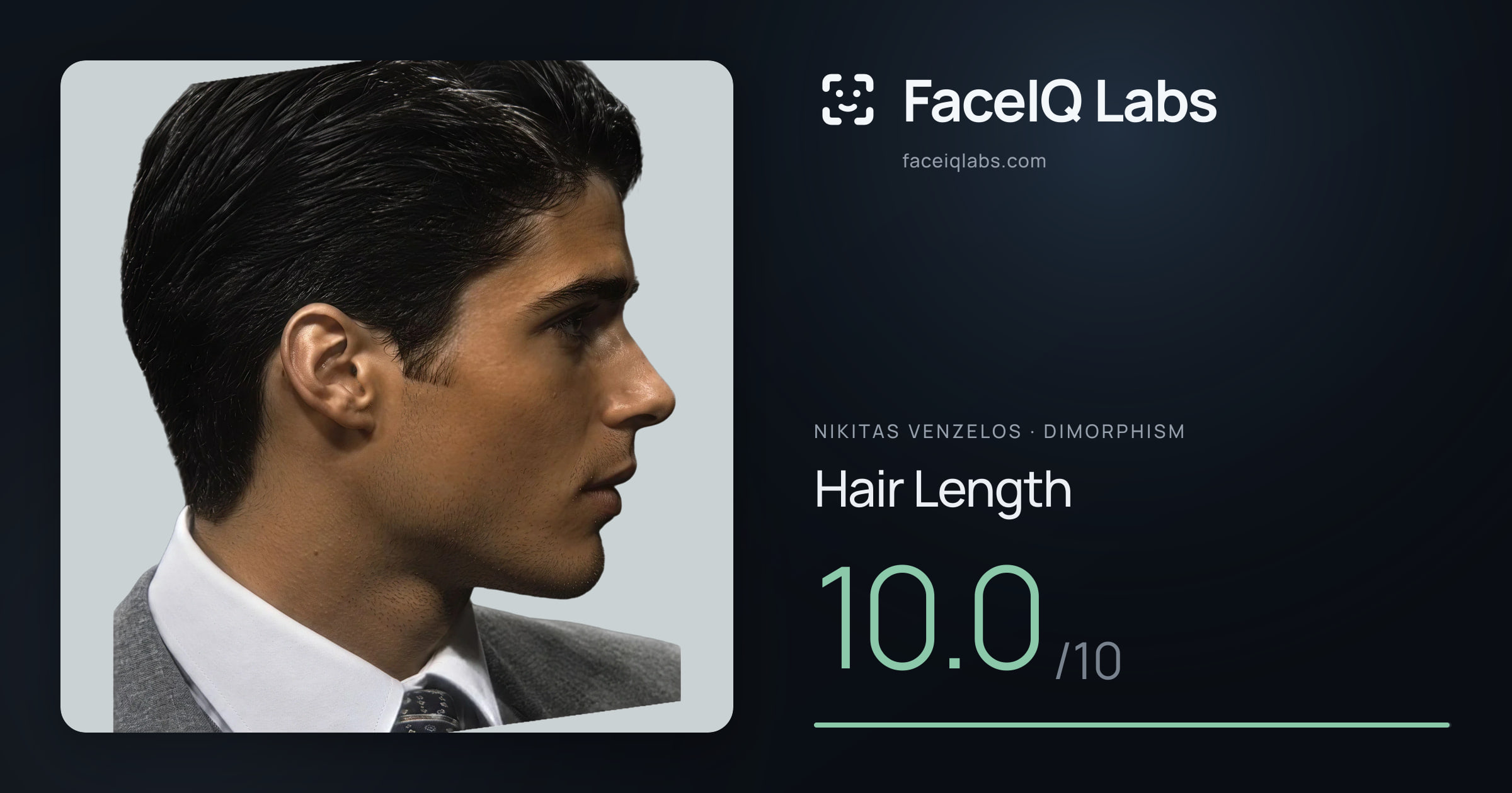 Nikitas Venzelos Hair Length: 10.0/10, drawn on the photo