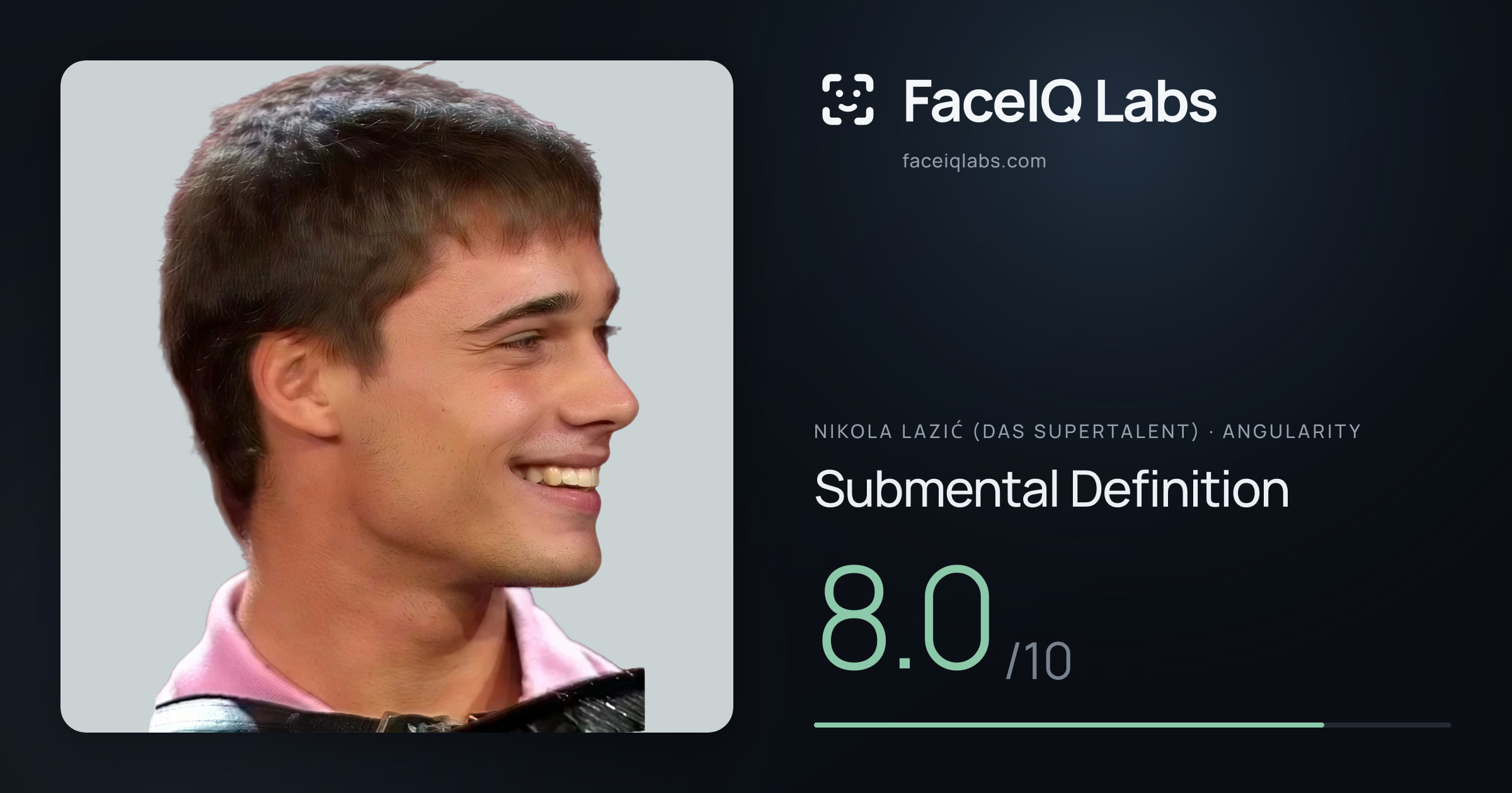 Nikola Lazić (Das Supertalent) Submental Definition: 8.0/10, drawn on the photo