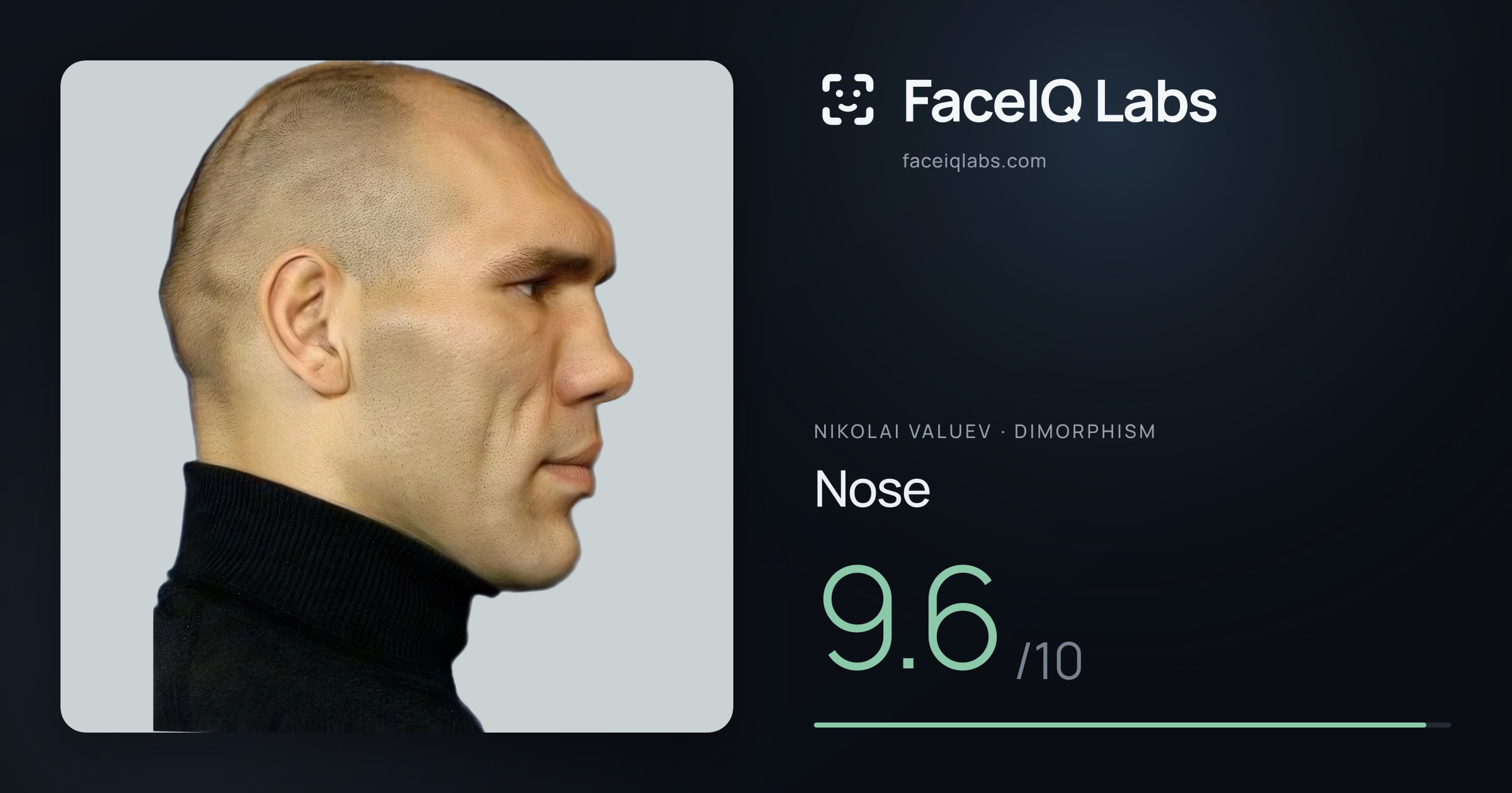 Nikolai Valuev Nose: 9.6/10, drawn on the photo