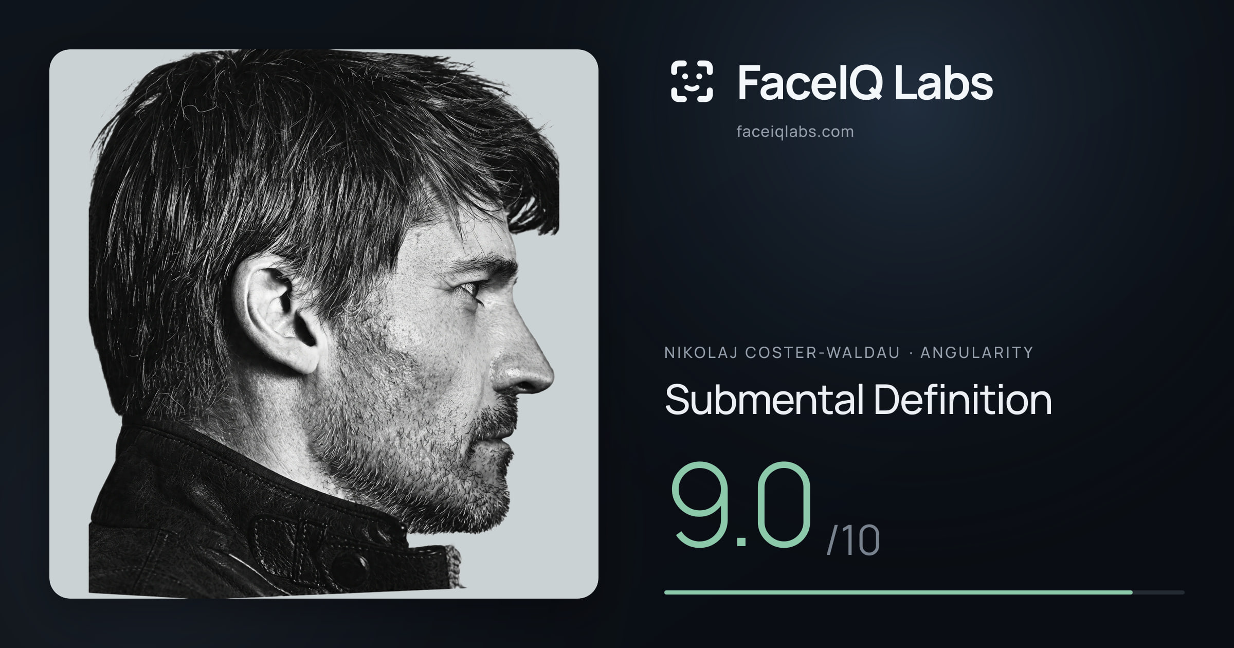 Nikolaj Coster-Waldau Submental Definition: 9.0/10, drawn on the photo