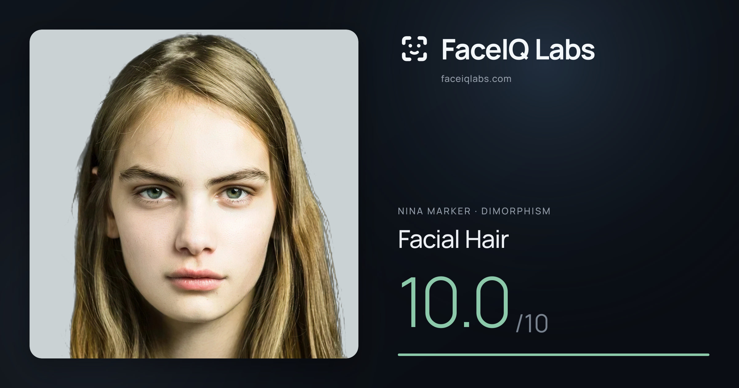 Nina Marker Facial Hair: 10.0/10, drawn on the photo