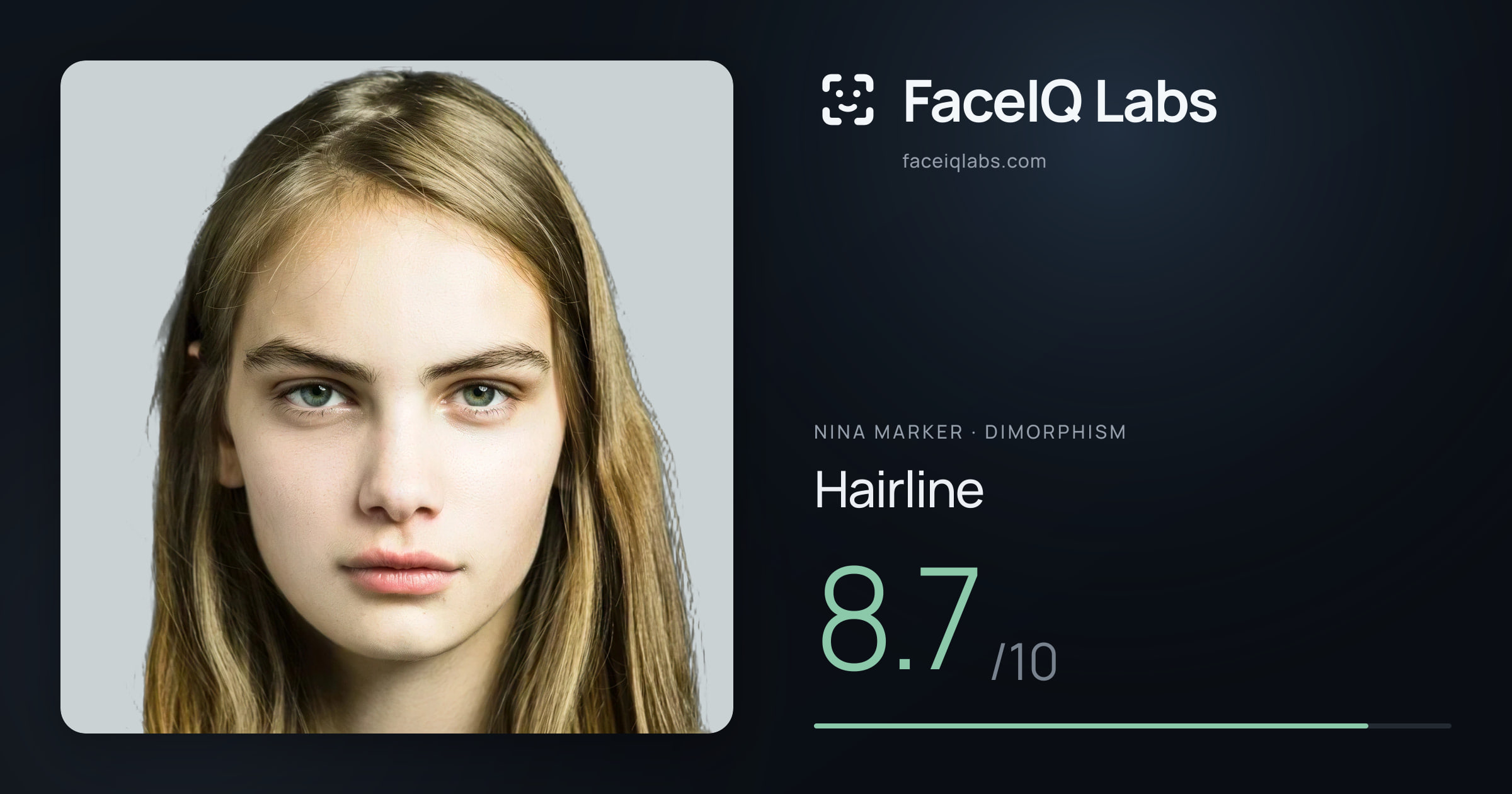 Nina Marker Hairline: 8.7/10, drawn on the photo