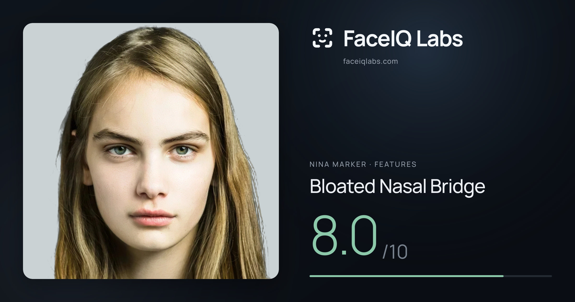 Nina Marker Bloated Nasal Bridge: 8.0/10, drawn on the photo