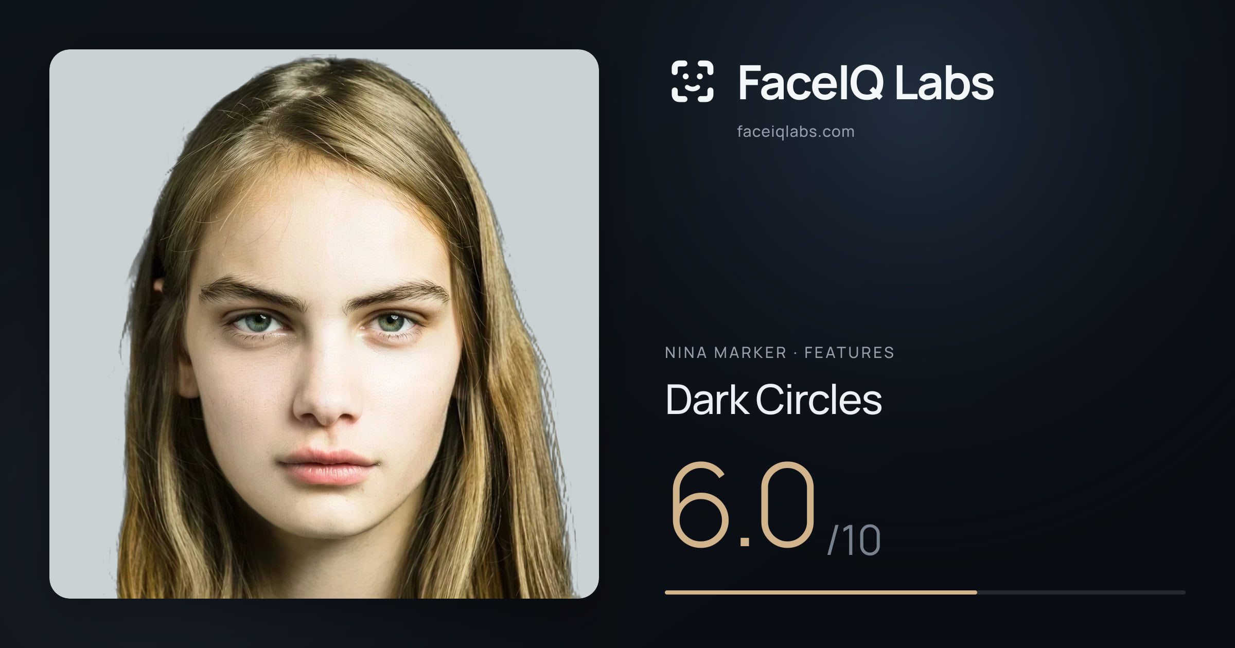 Nina Marker Dark Circles: 6.0/10, drawn on the photo