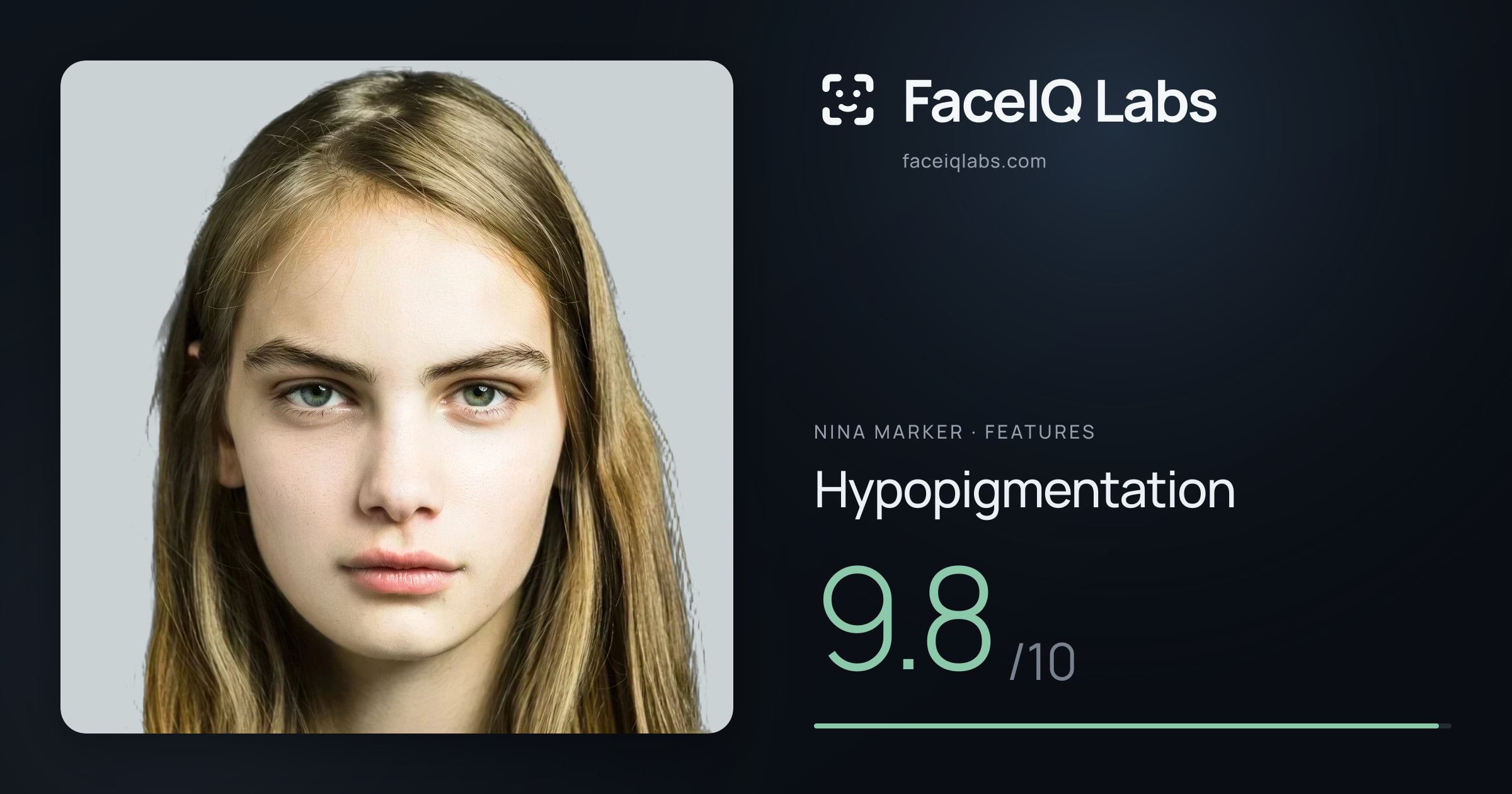 Nina Marker Hypopigmentation: 9.8/10, drawn on the photo