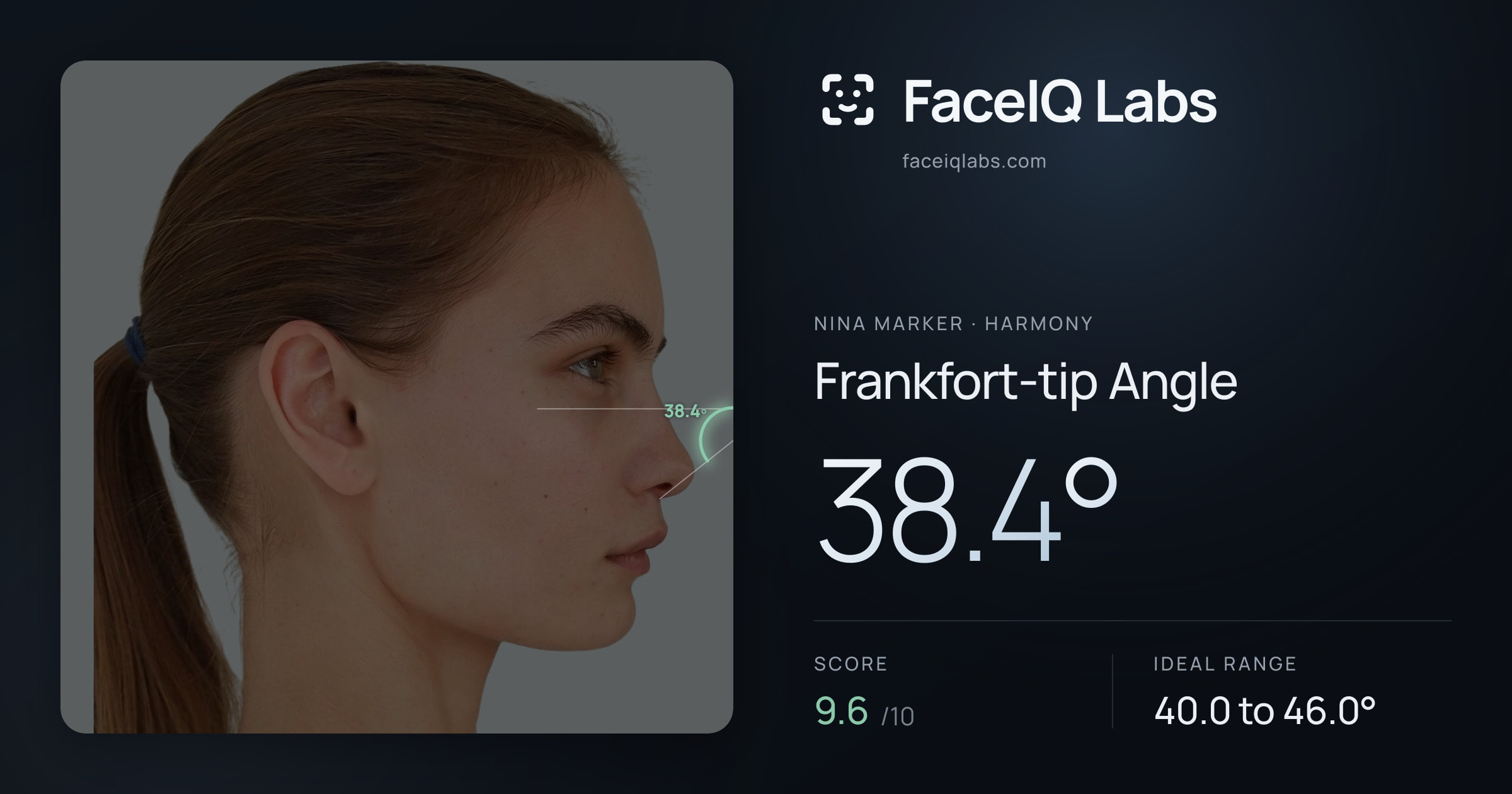 Nina Marker Frankfort-tip Angle: 38.4°, drawn on the photo