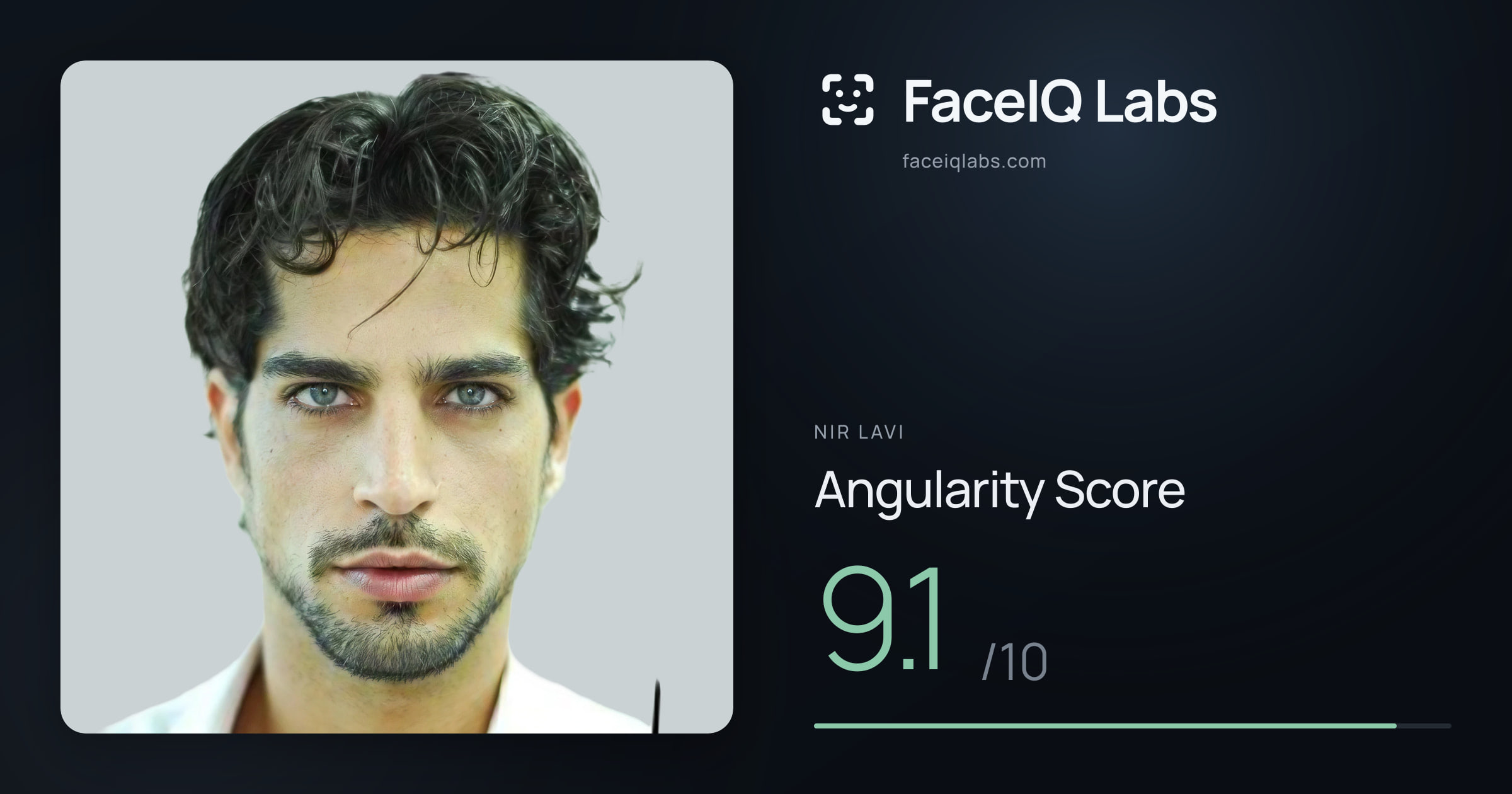 Nir Lavi Angularity: 9.1/10, with each assessment drawn on the photo