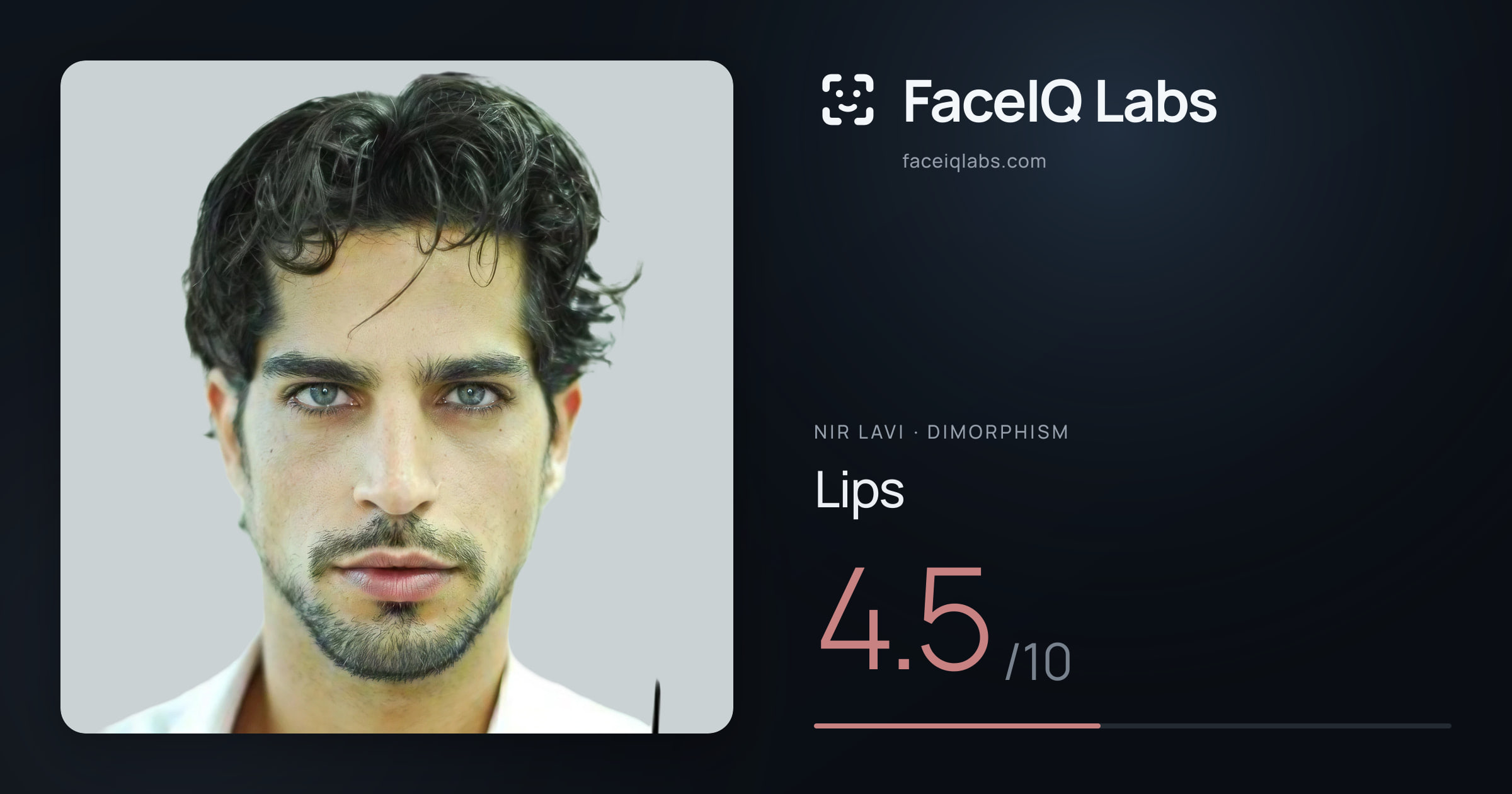 Nir Lavi Lips: 4.5/10, drawn on the photo