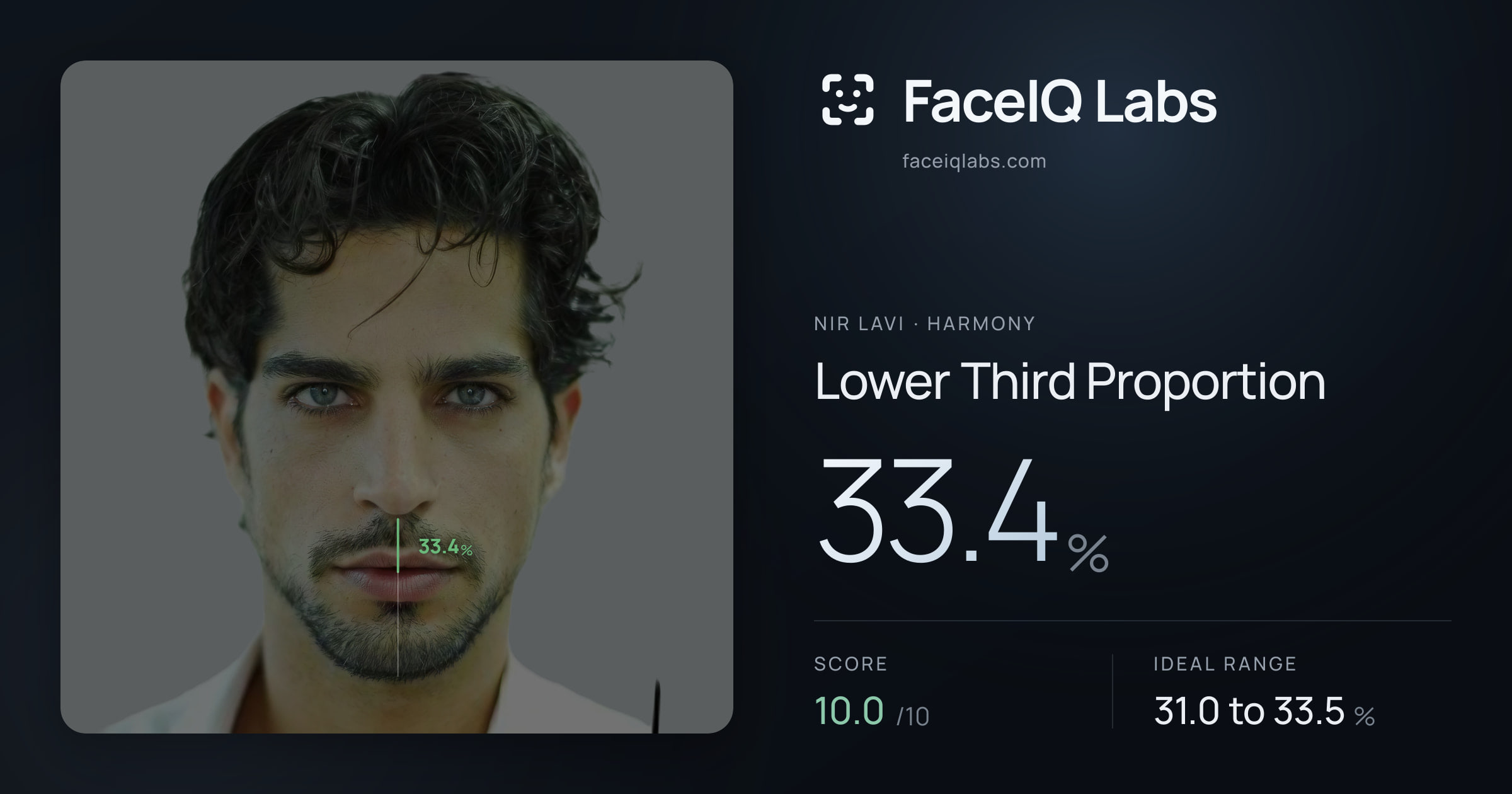 Nir Lavi Lower Third Proportion: 33.4%, drawn on the photo