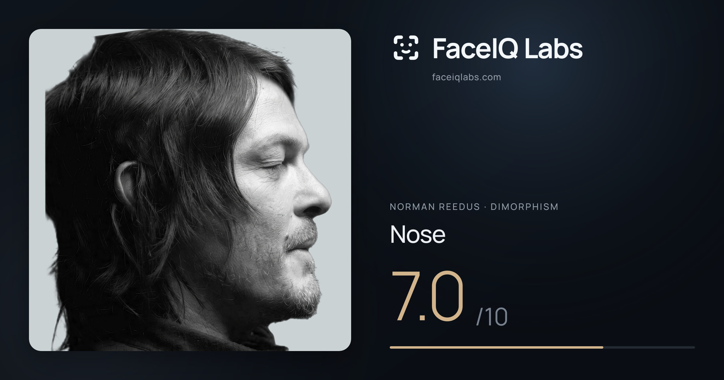 Norman Reedus Nose: 7.0/10, drawn on the photo