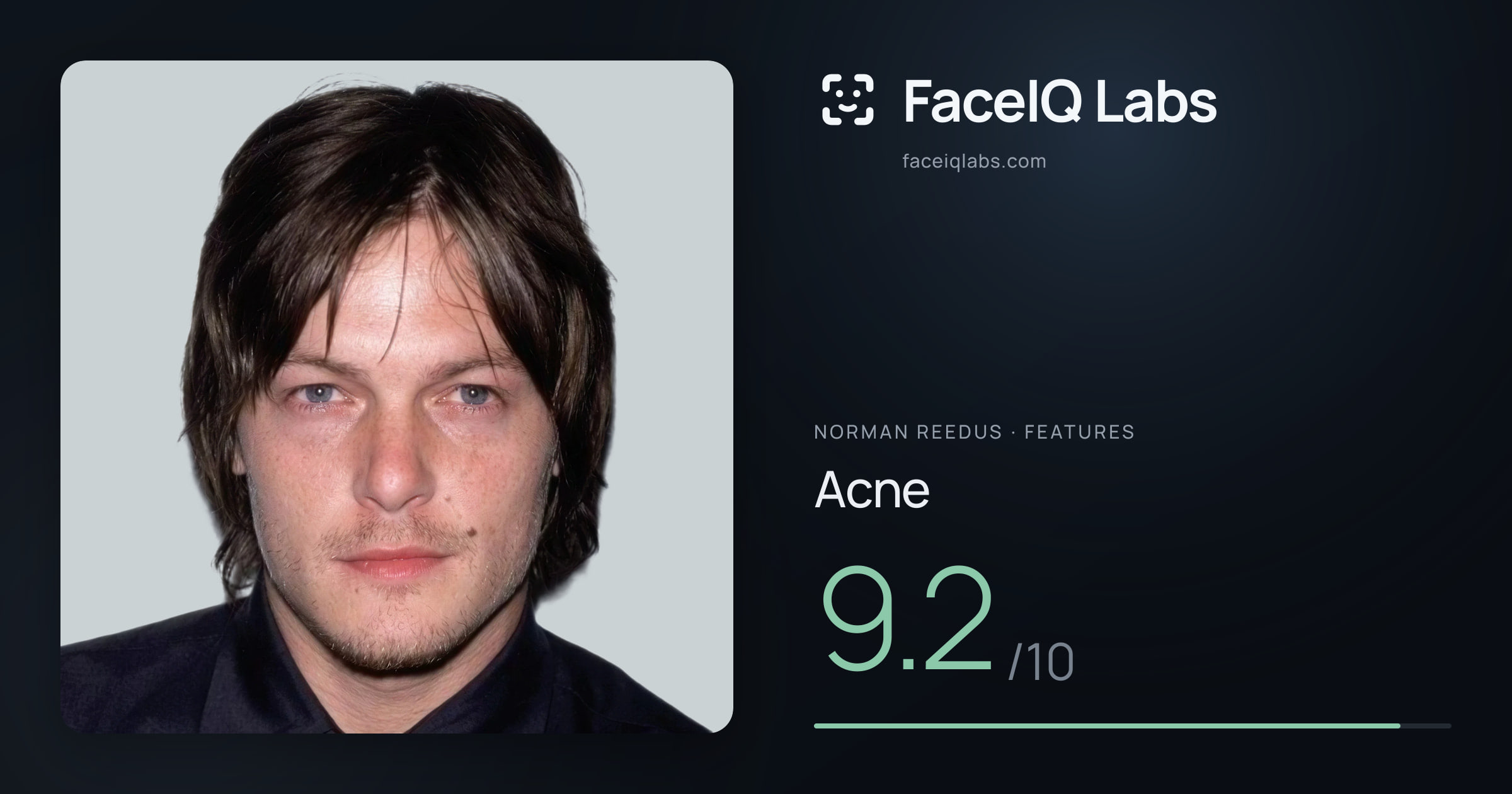 Norman Reedus Acne: 9.2/10, drawn on the photo