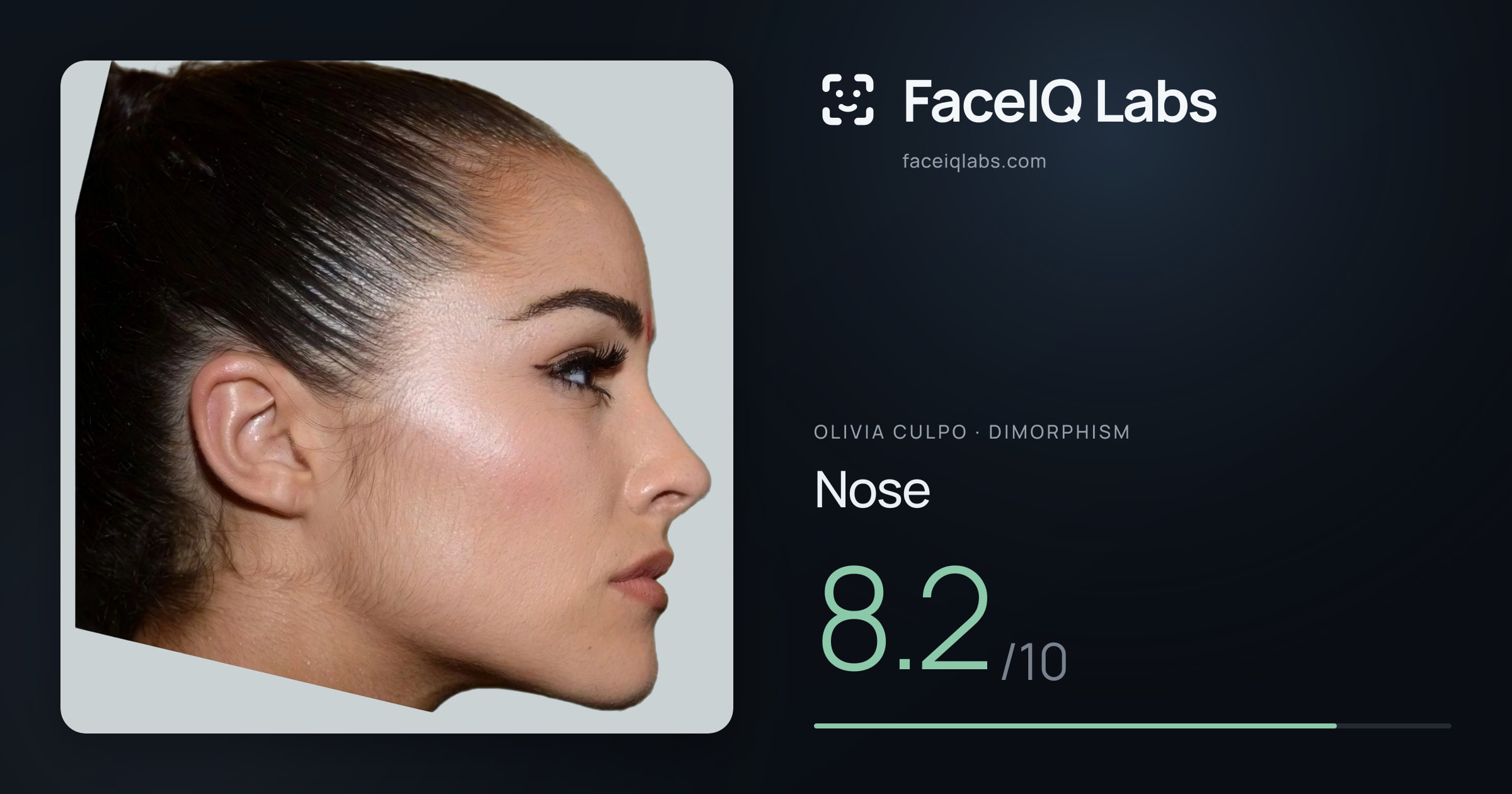Olivia Culpo Nose: 8.2/10, drawn on the photo
