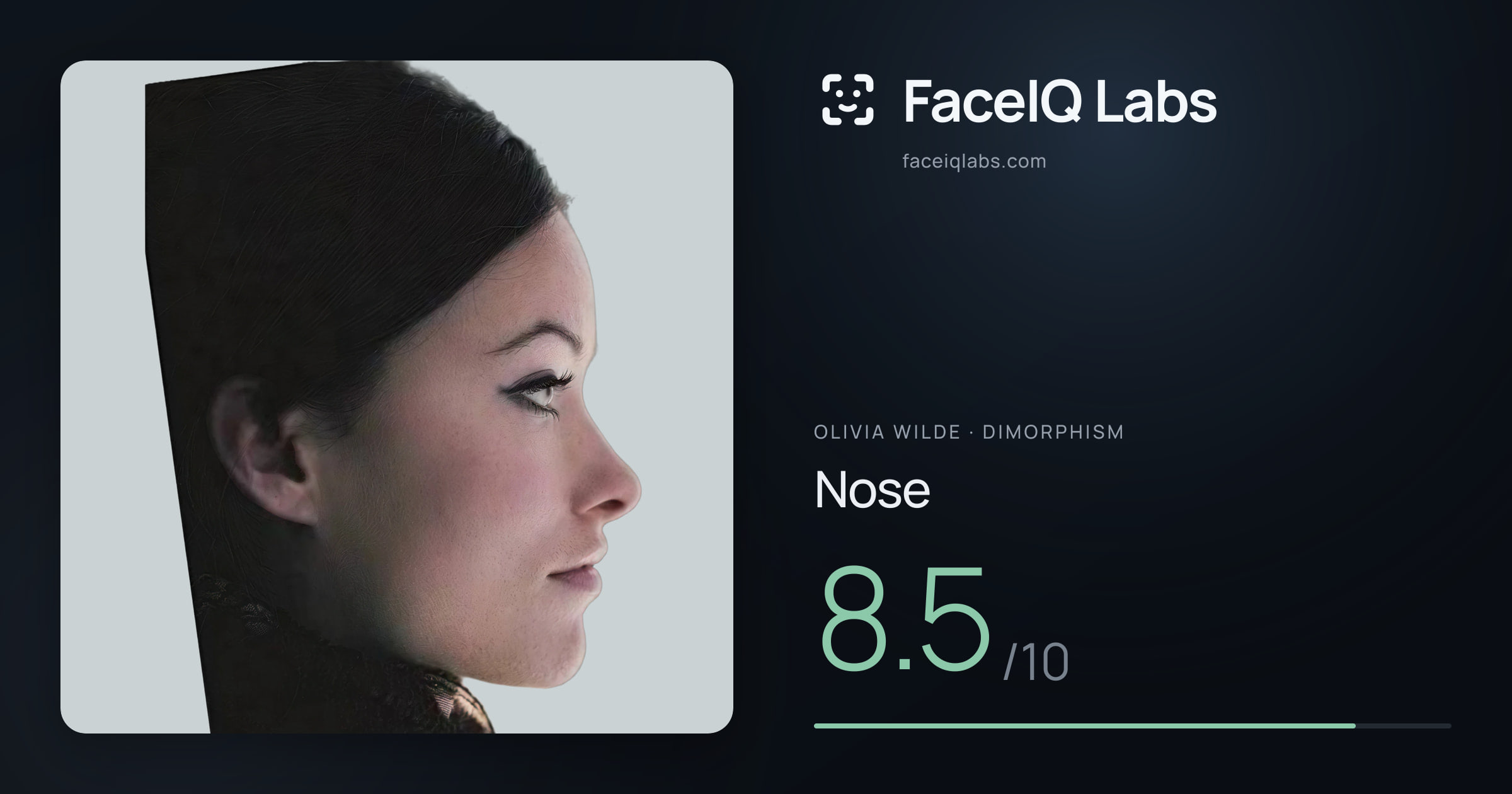 Olivia Wilde Nose: 8.5/10, drawn on the photo