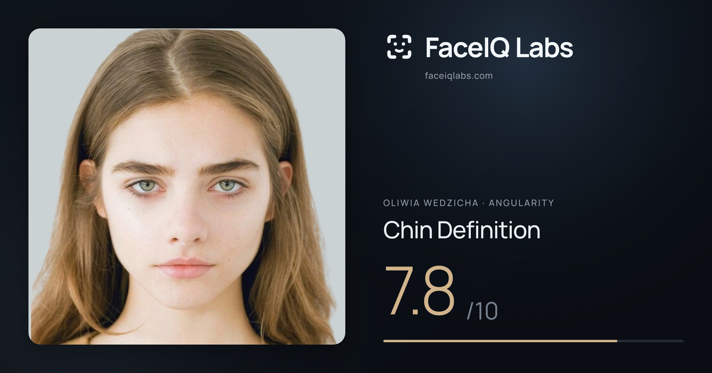 Oliwia Wedzicha Chin Definition: 7.8/10, drawn on the photo