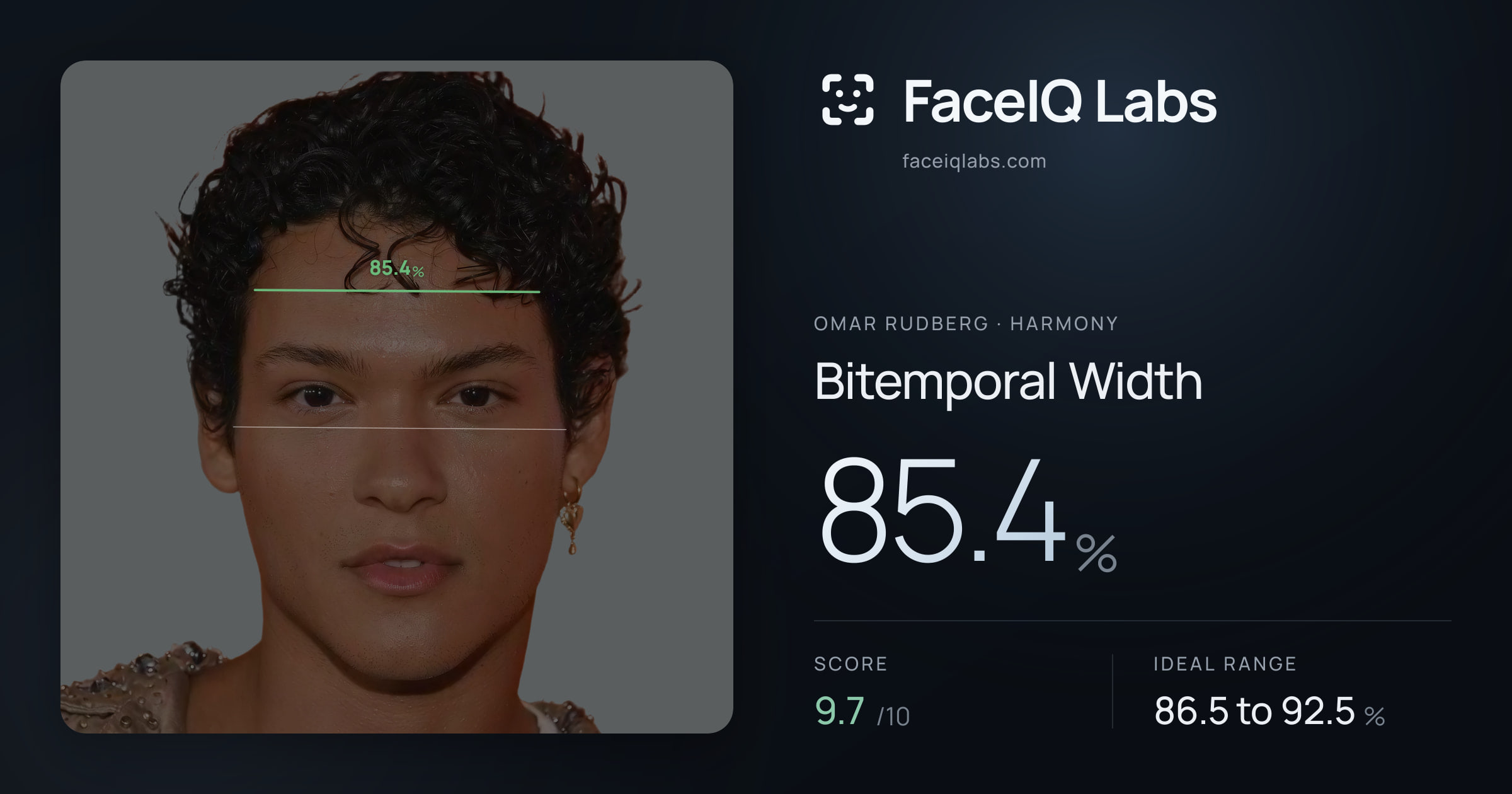 Omar Rudberg Bitemporal Width: 85.4%, drawn on the photo